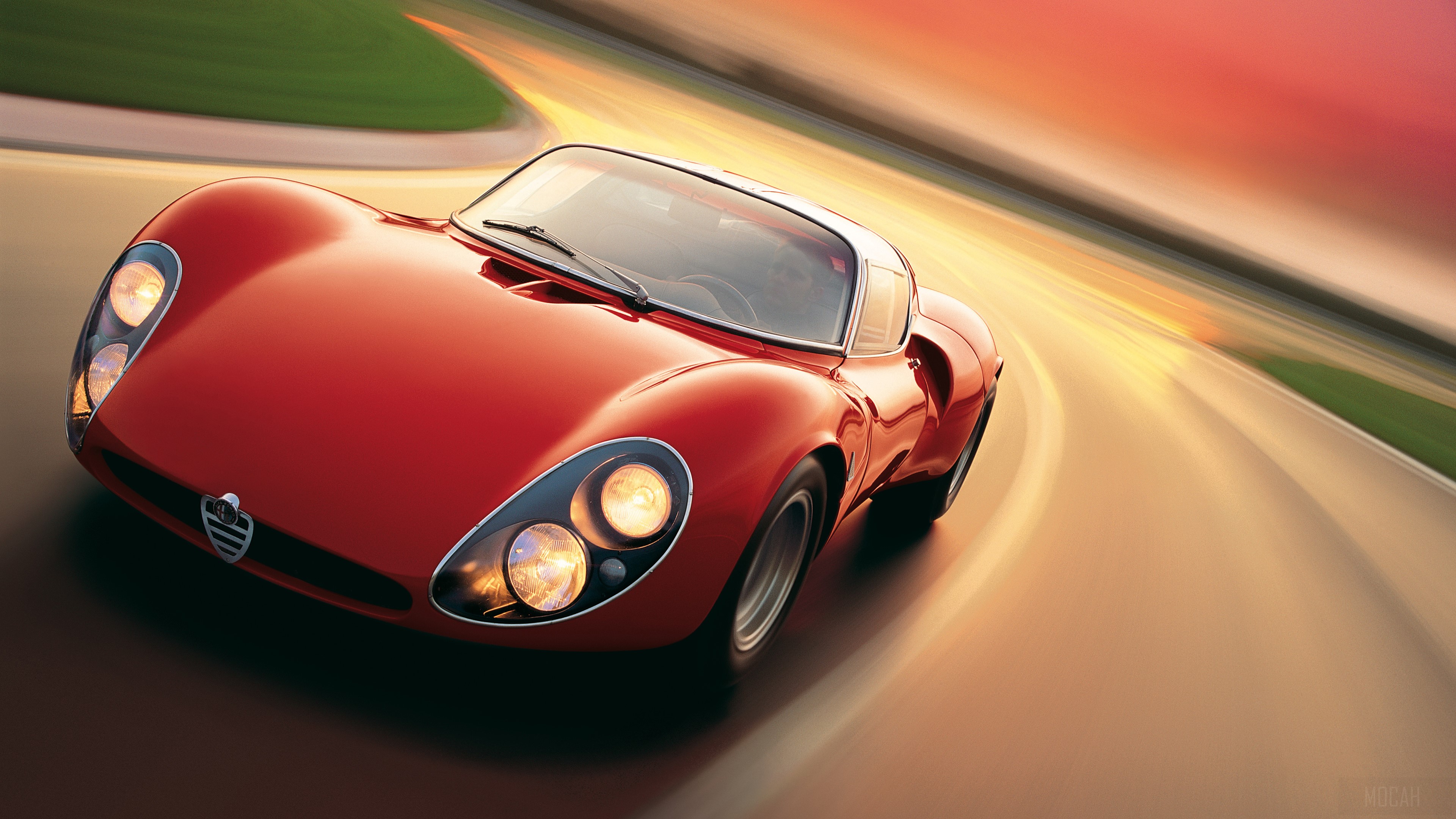 Red Alfa Romeo 8C 2900B Speciale Le Mans 1938 4K HD Wallpaper