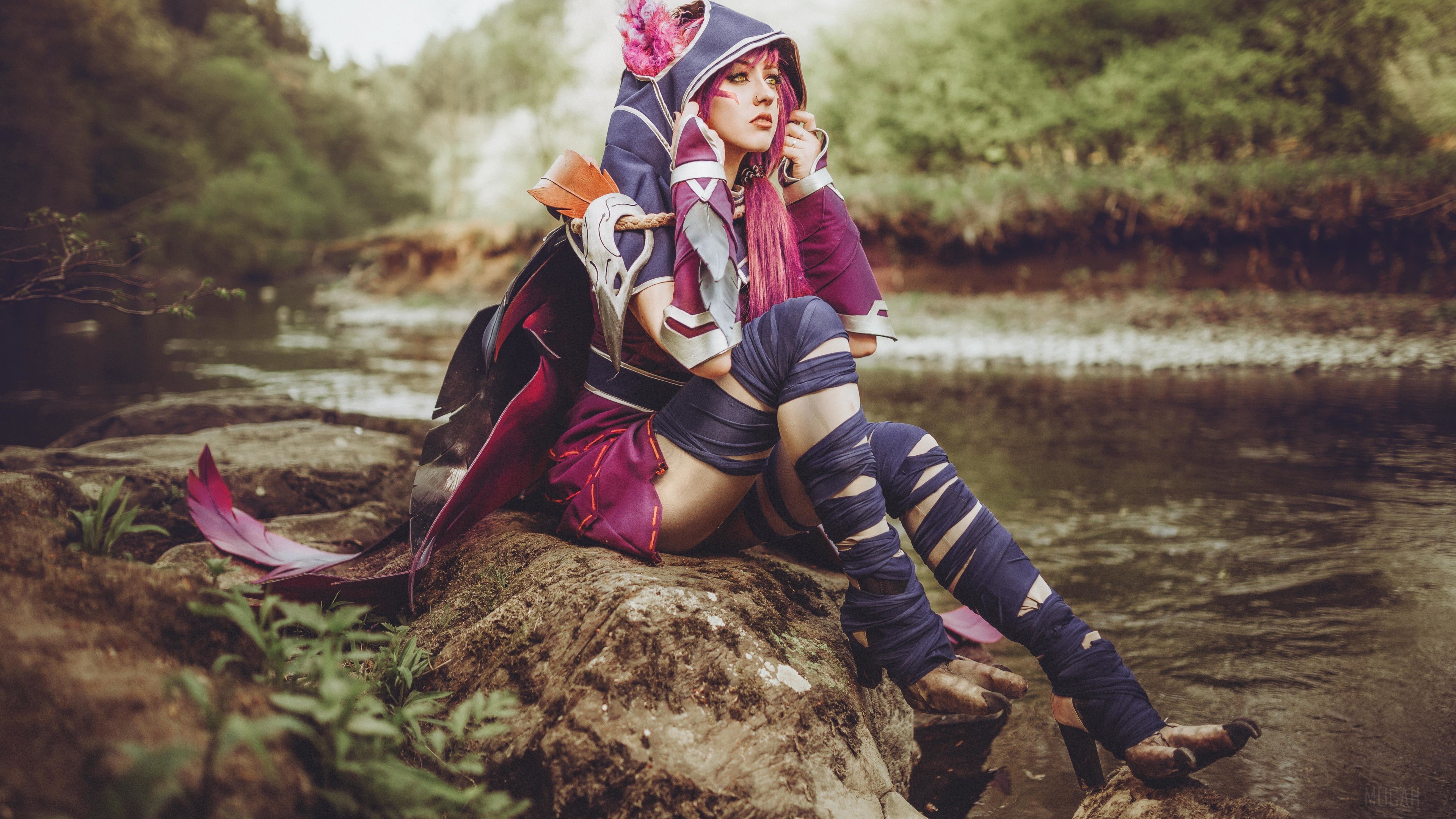 Xayah from League of Legends Cosplay 4K HD Wallpaper