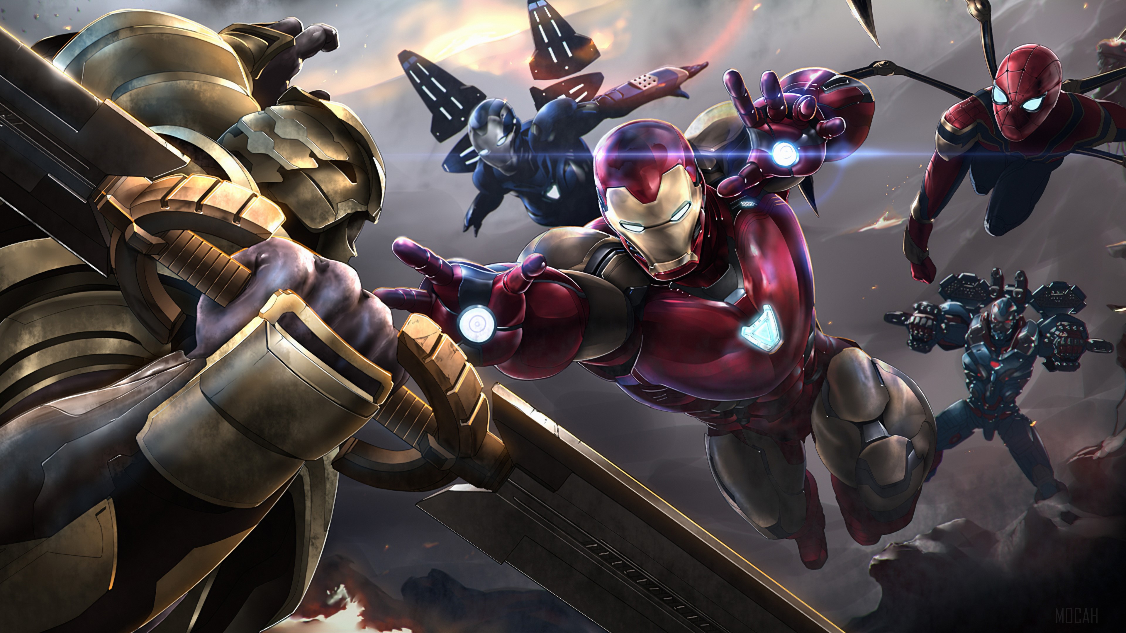 Thanos Vs Iron Man Team HD Wallpaper