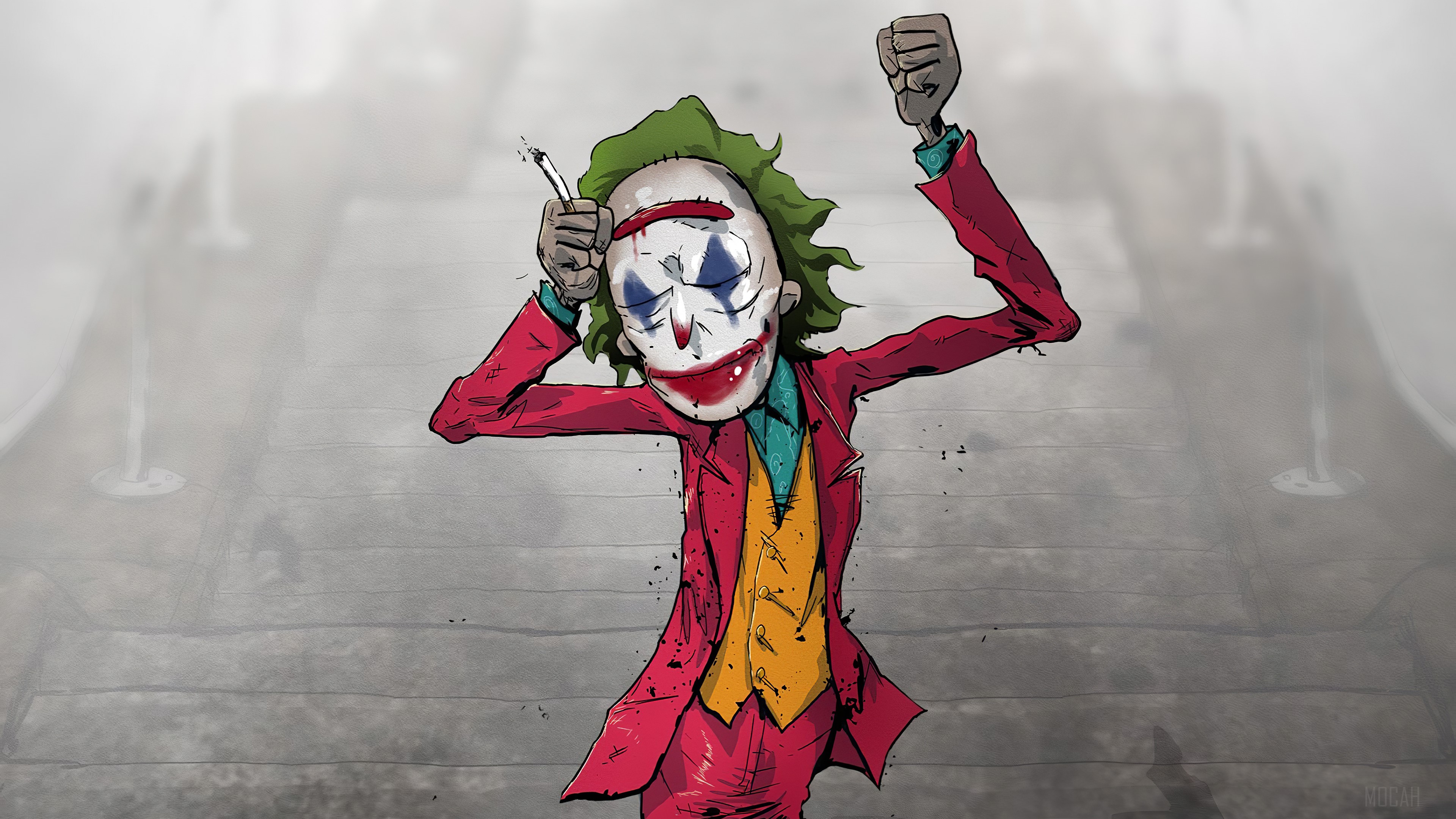 Joker from Batman on Stairs 4K HD Wallpaper