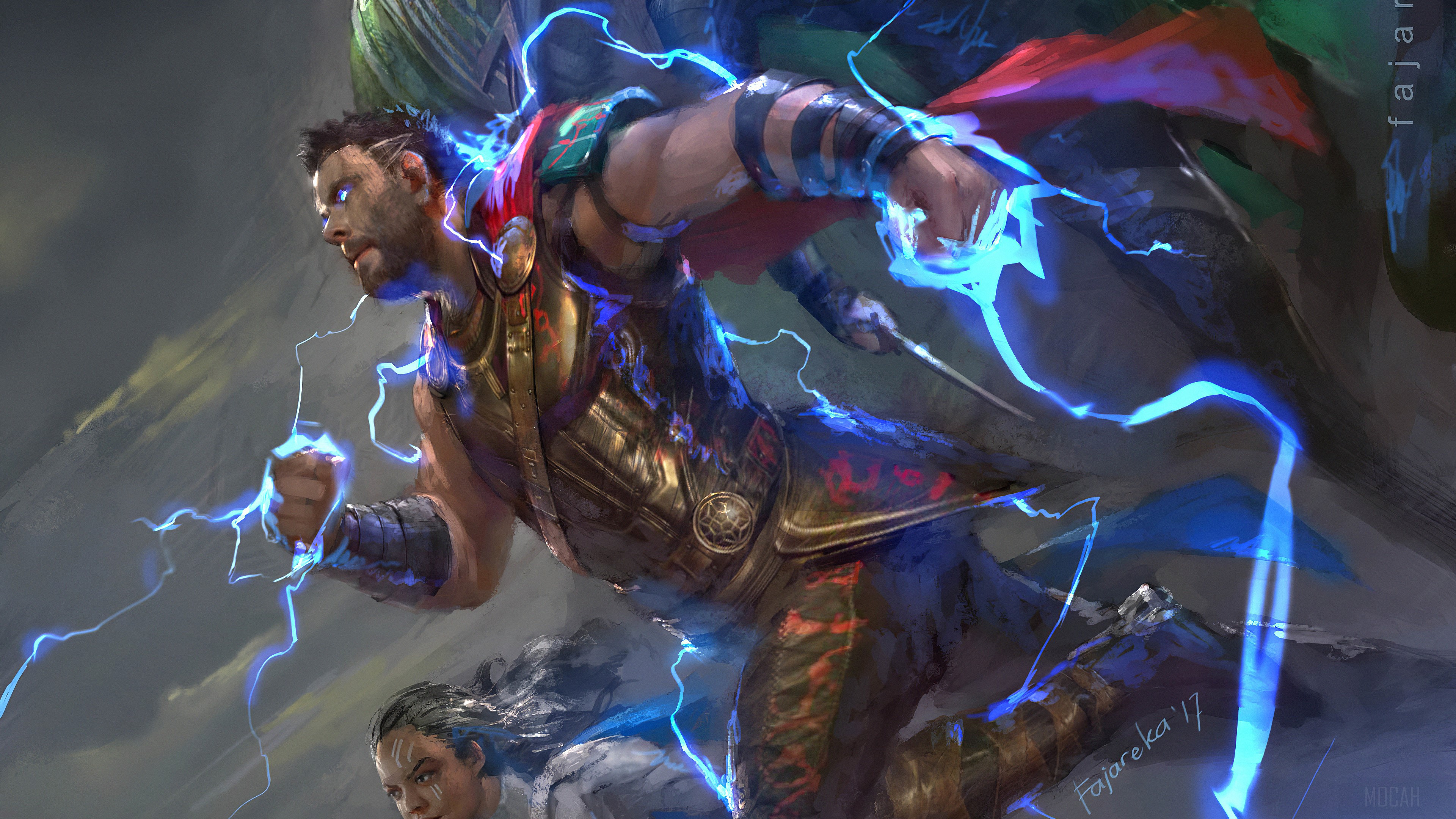 Thor from Marvel Comics with lightning HD Wallpaper