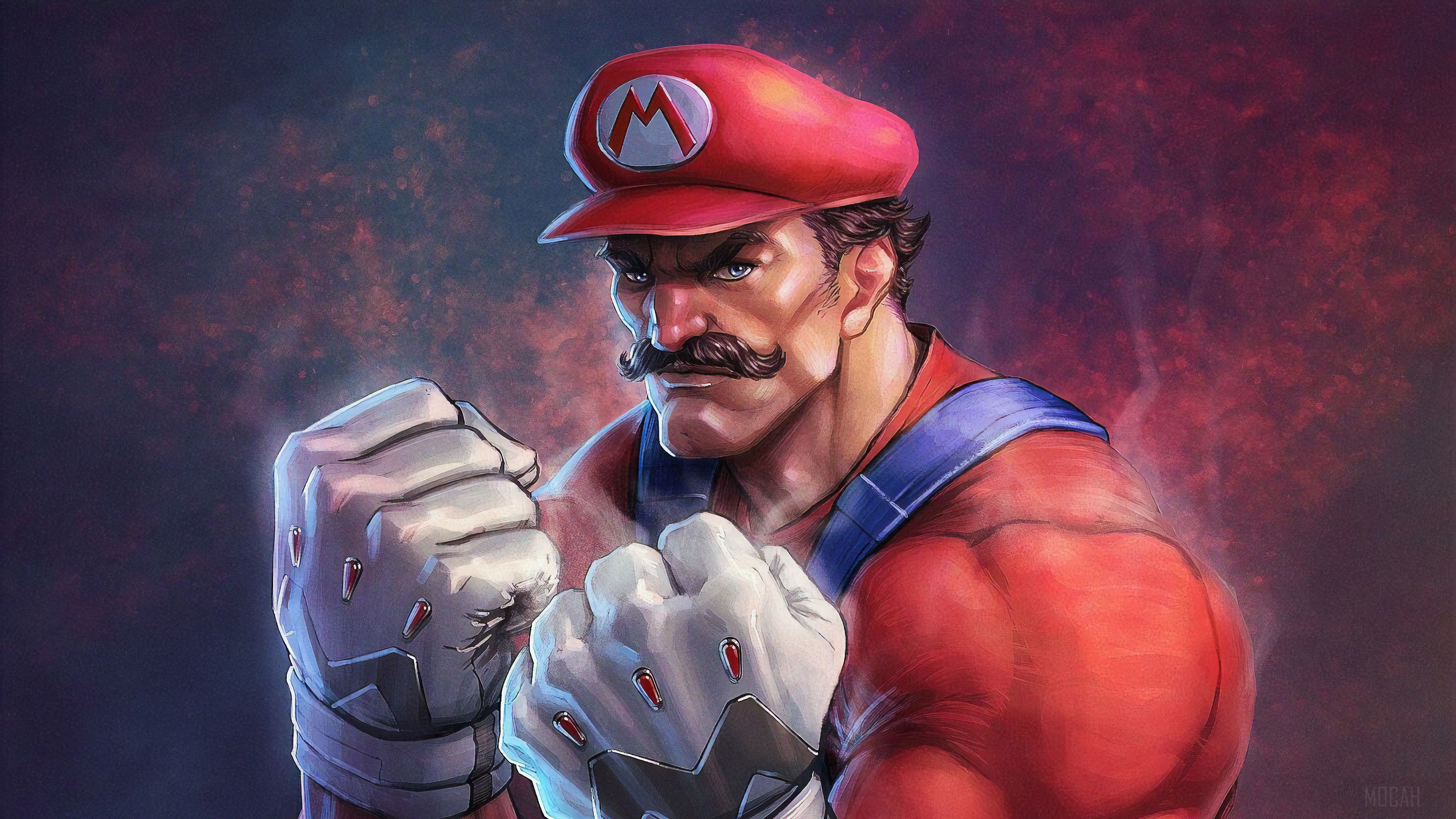 Muscular Mario from Super Mario 4K HD Wallpaper