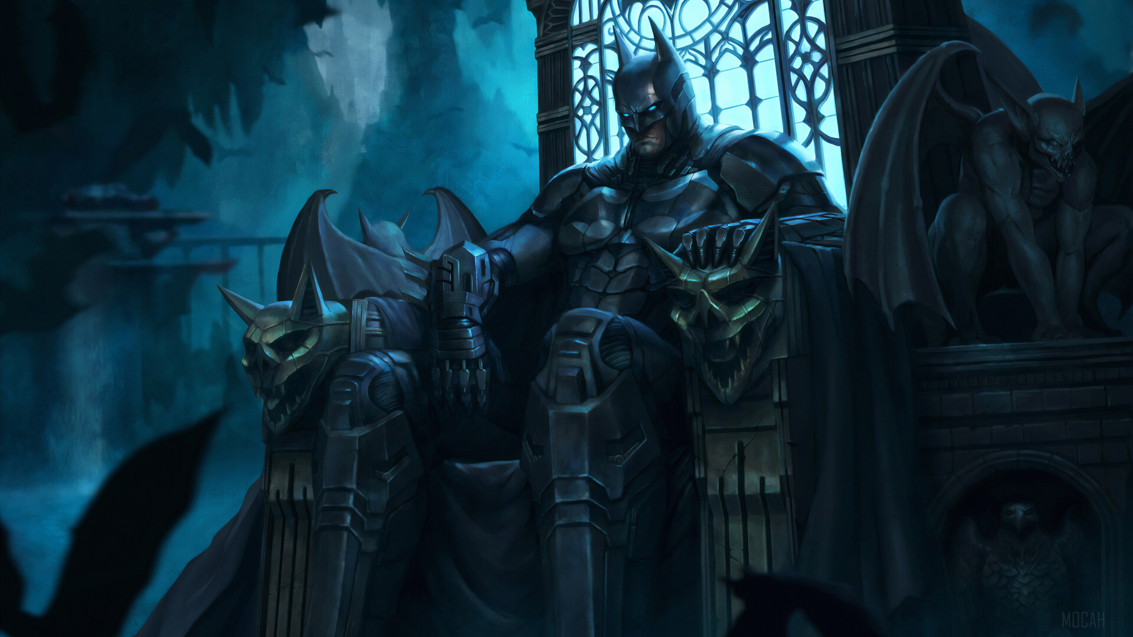 Batman Sitting On Throne HD Wallpaper