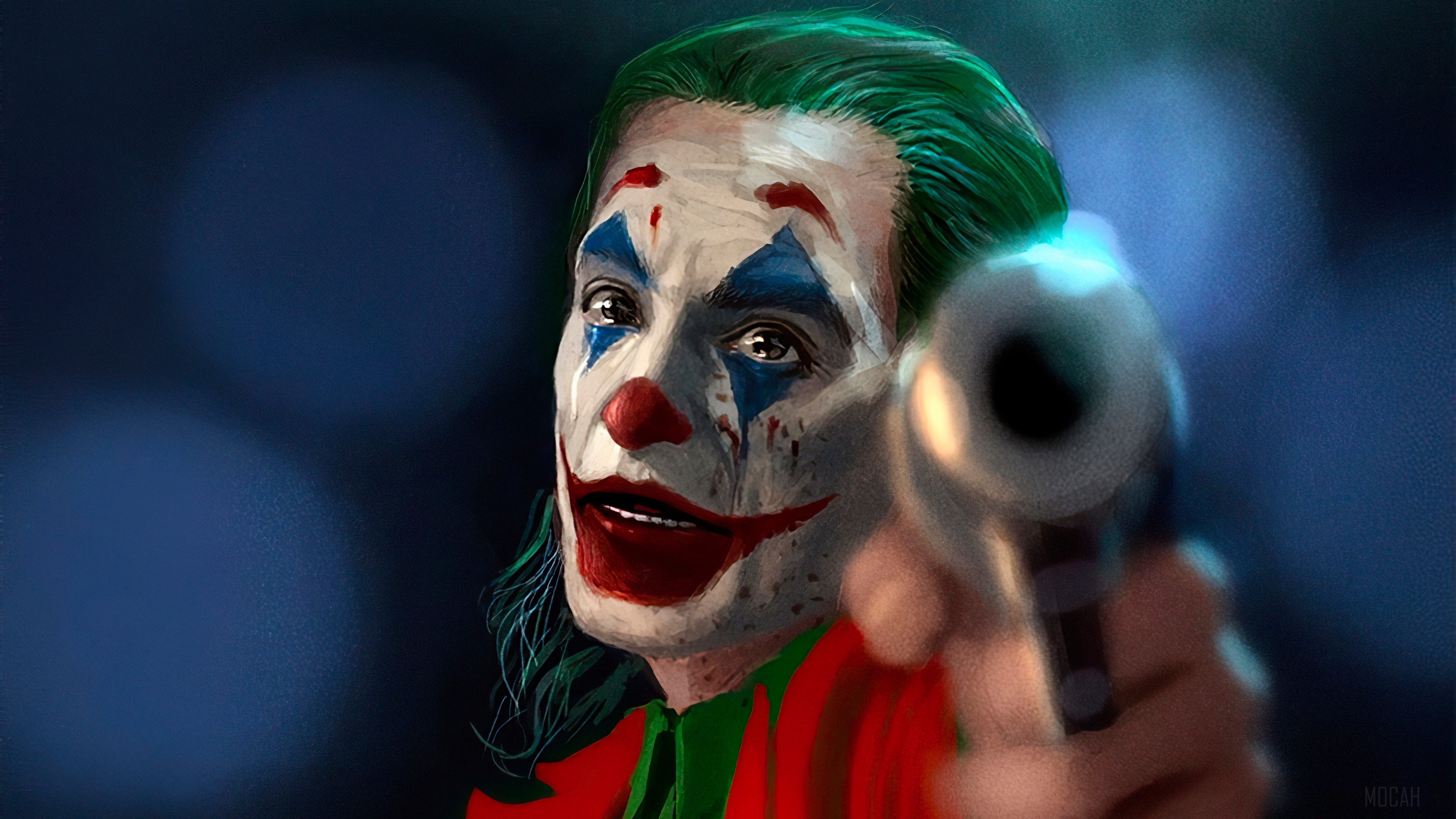Joker holding a gun HD Wallpaper
