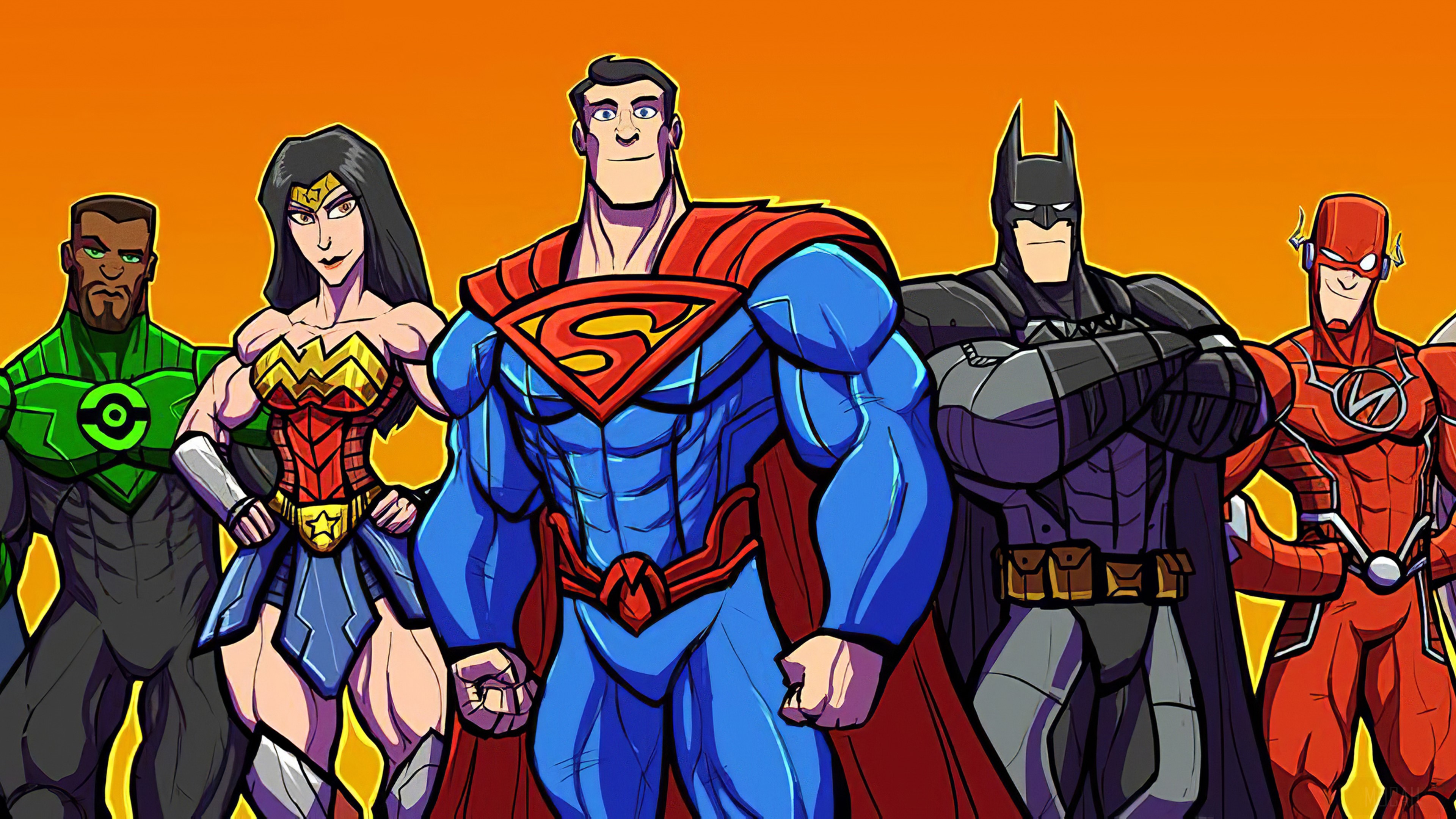 Justice League Heroes Cartoons HD Wallpaper