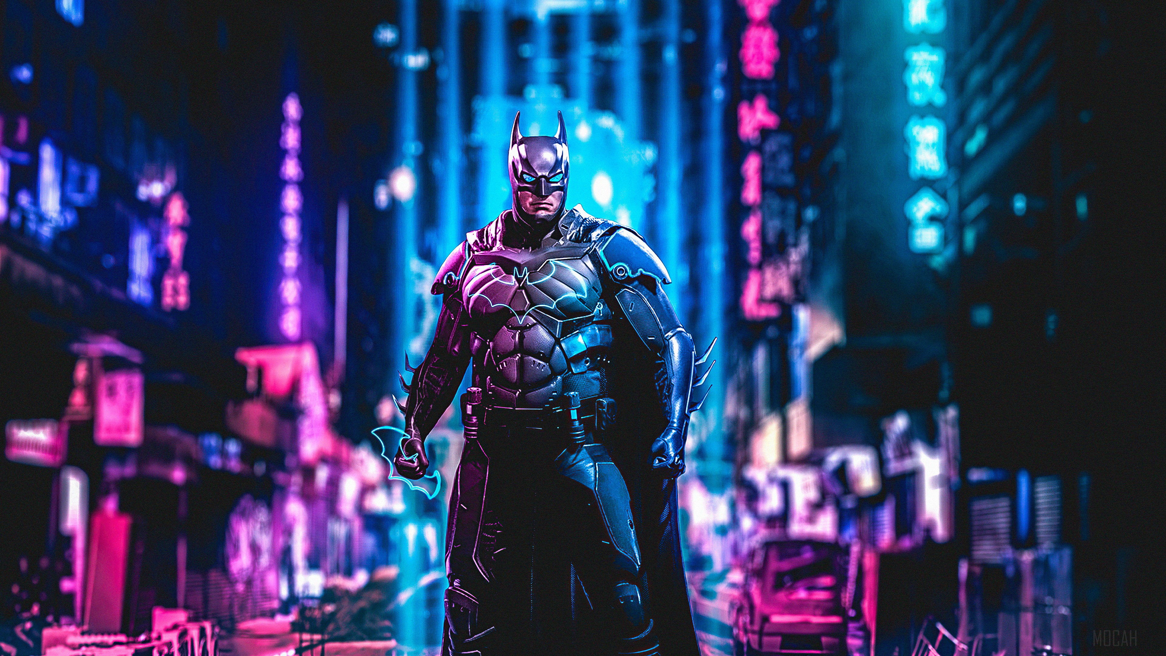 Batman in Cyberpunk City 4K HD Wallpaper