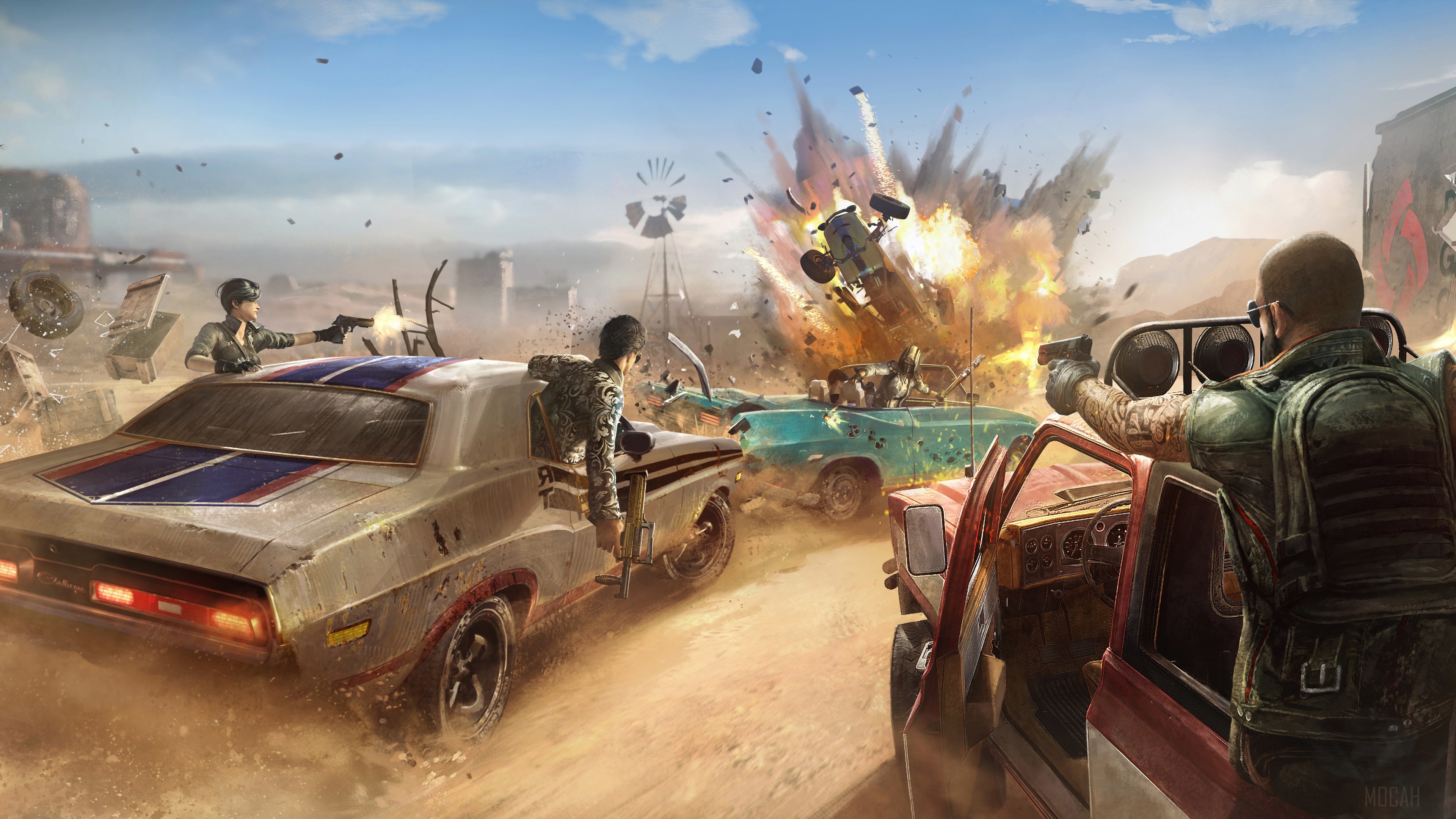 Battle Royale Car Combat 4K HD Wallpaper