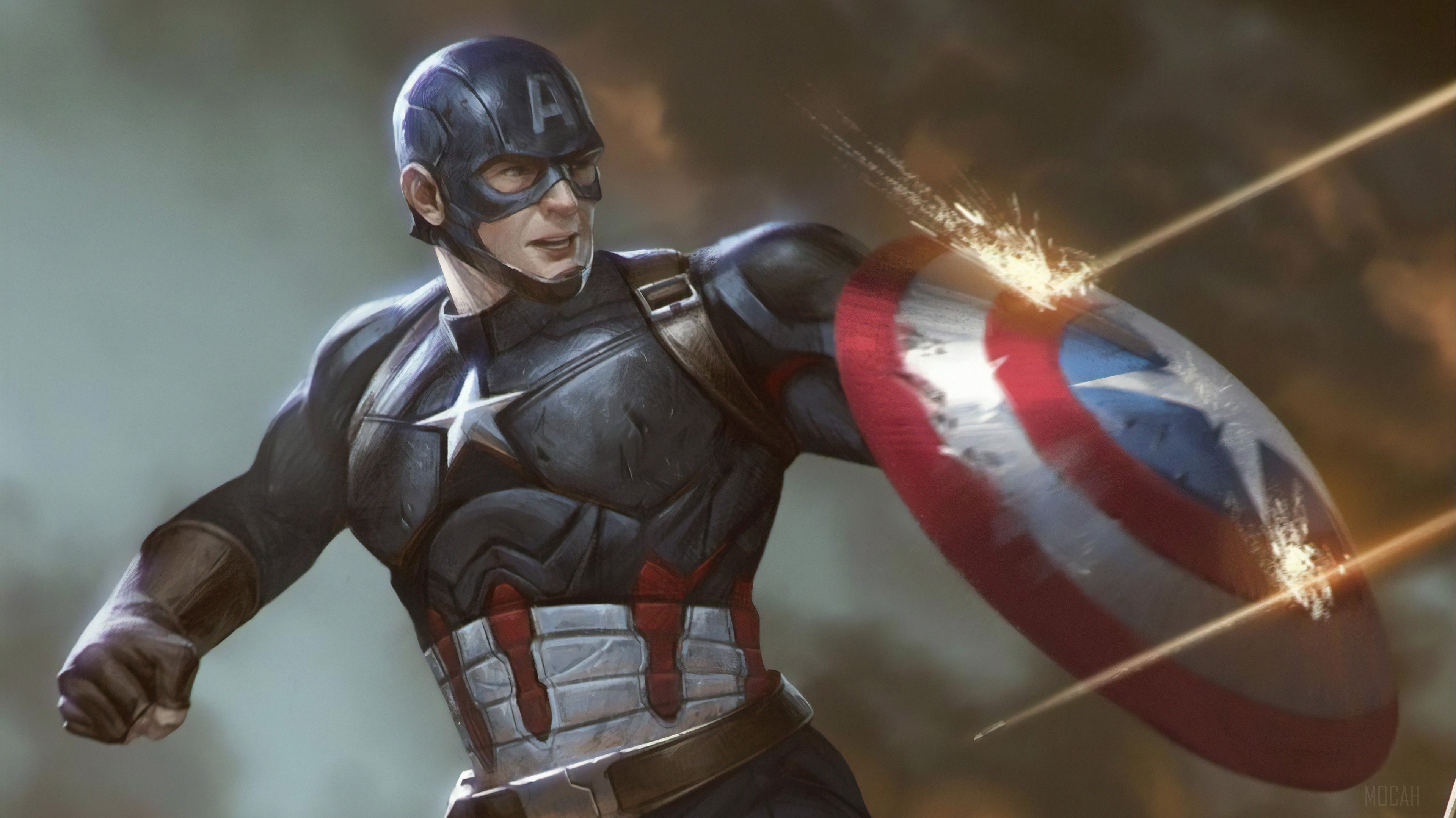 Captain America from Marvel Comics with Shield HD Wallpaper