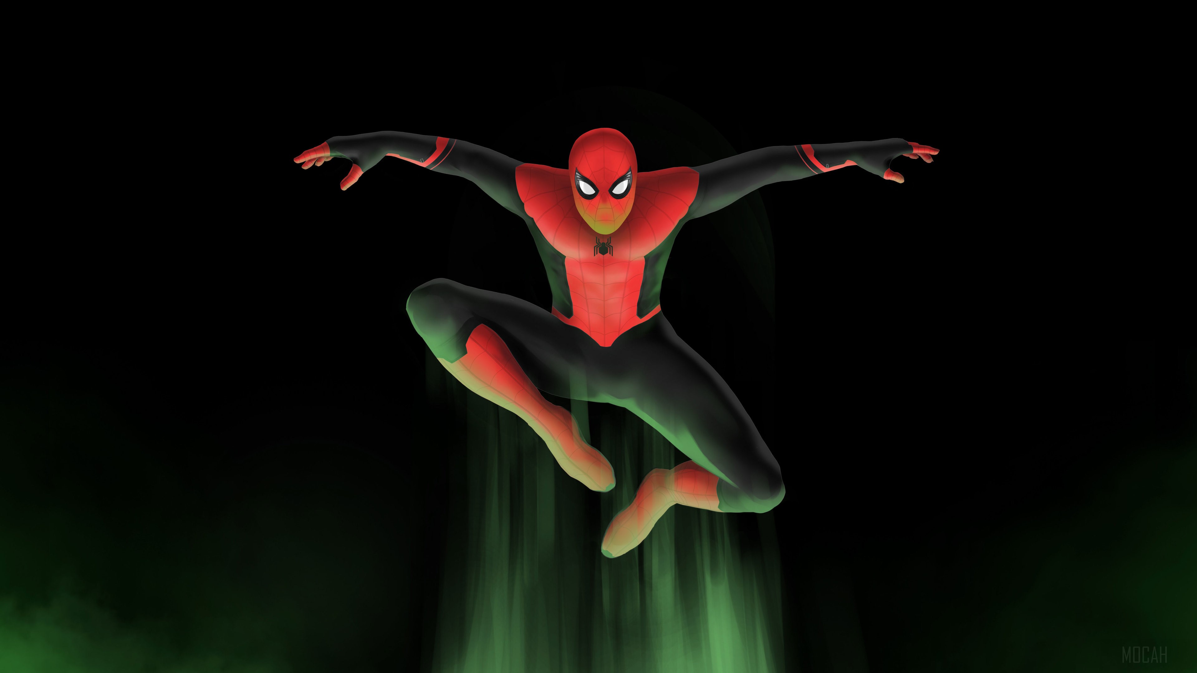 Spider-Man in Red and Black Suit HD Wallpaper