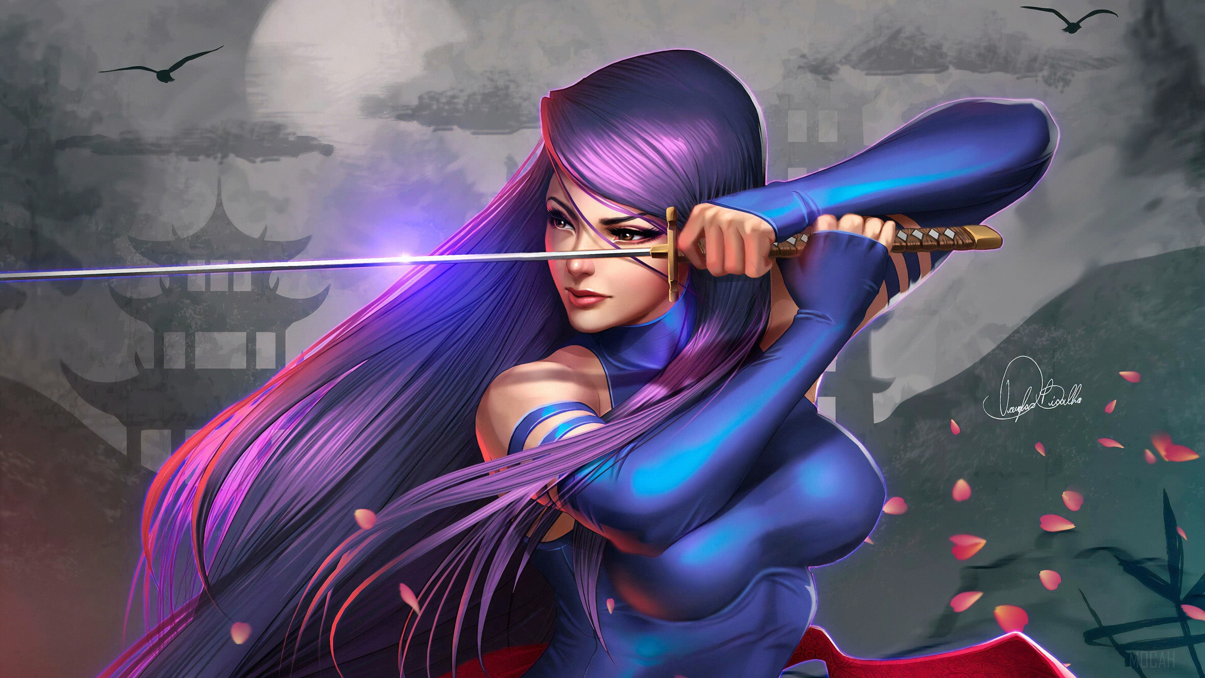 Psylocke from X-Men 4K HD Wallpaper