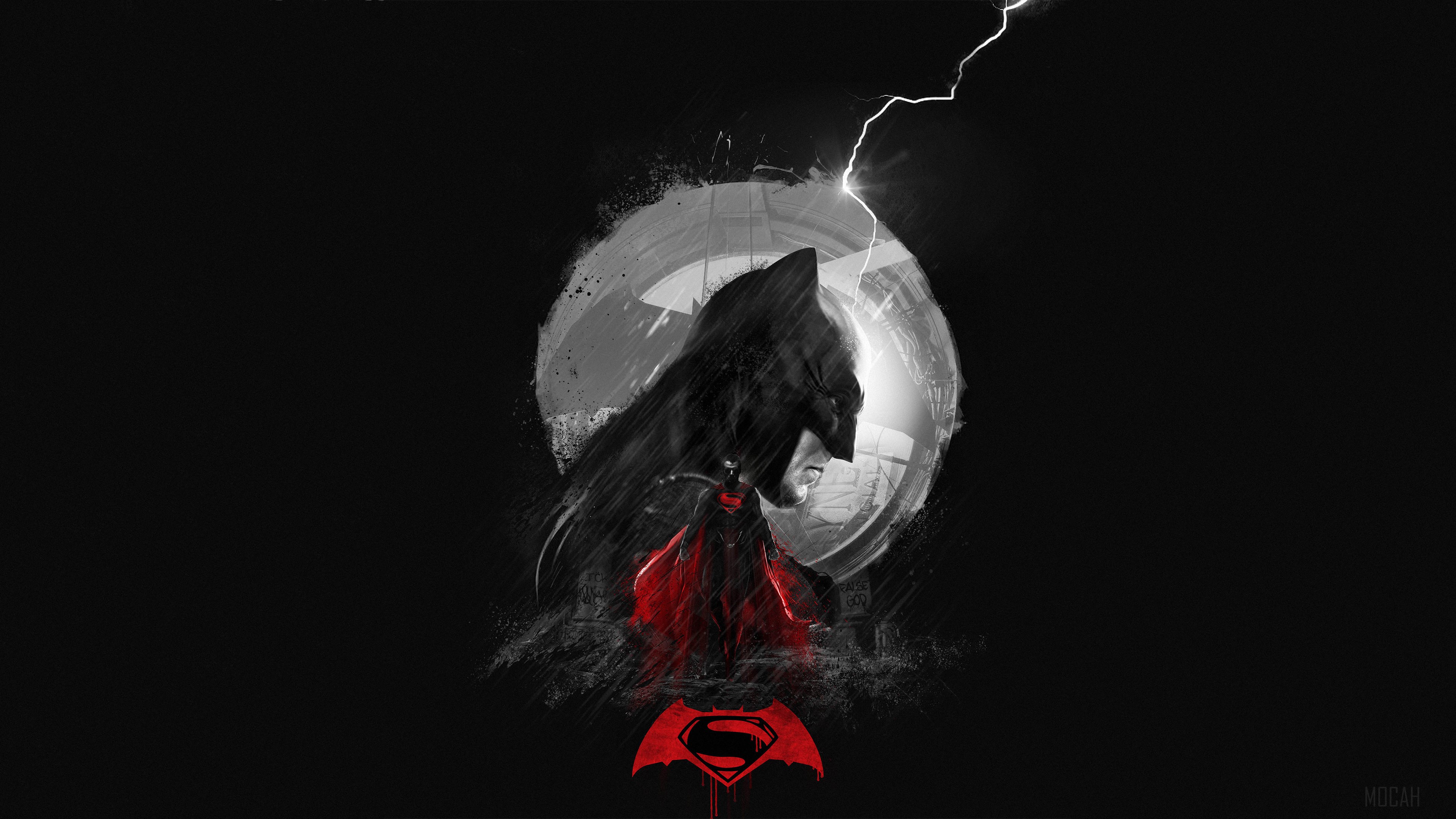 Batman and Superman Minimal Art 4K HD Wallpaper