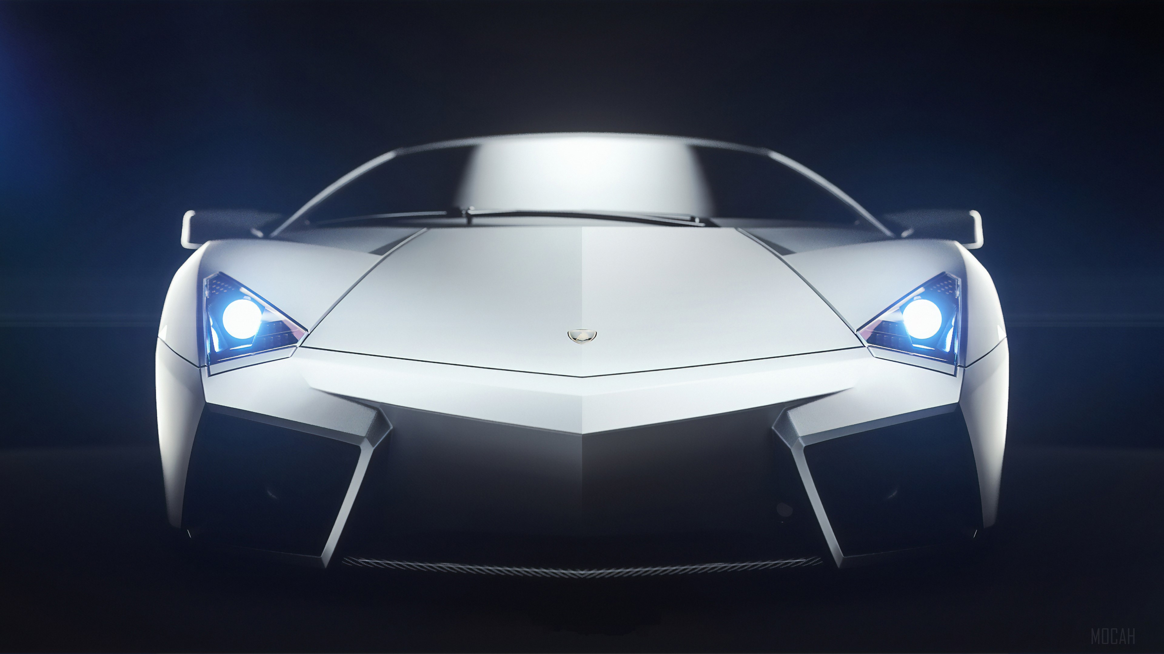 White Lamborghini Reventon Front View 4K HD Wallpaper