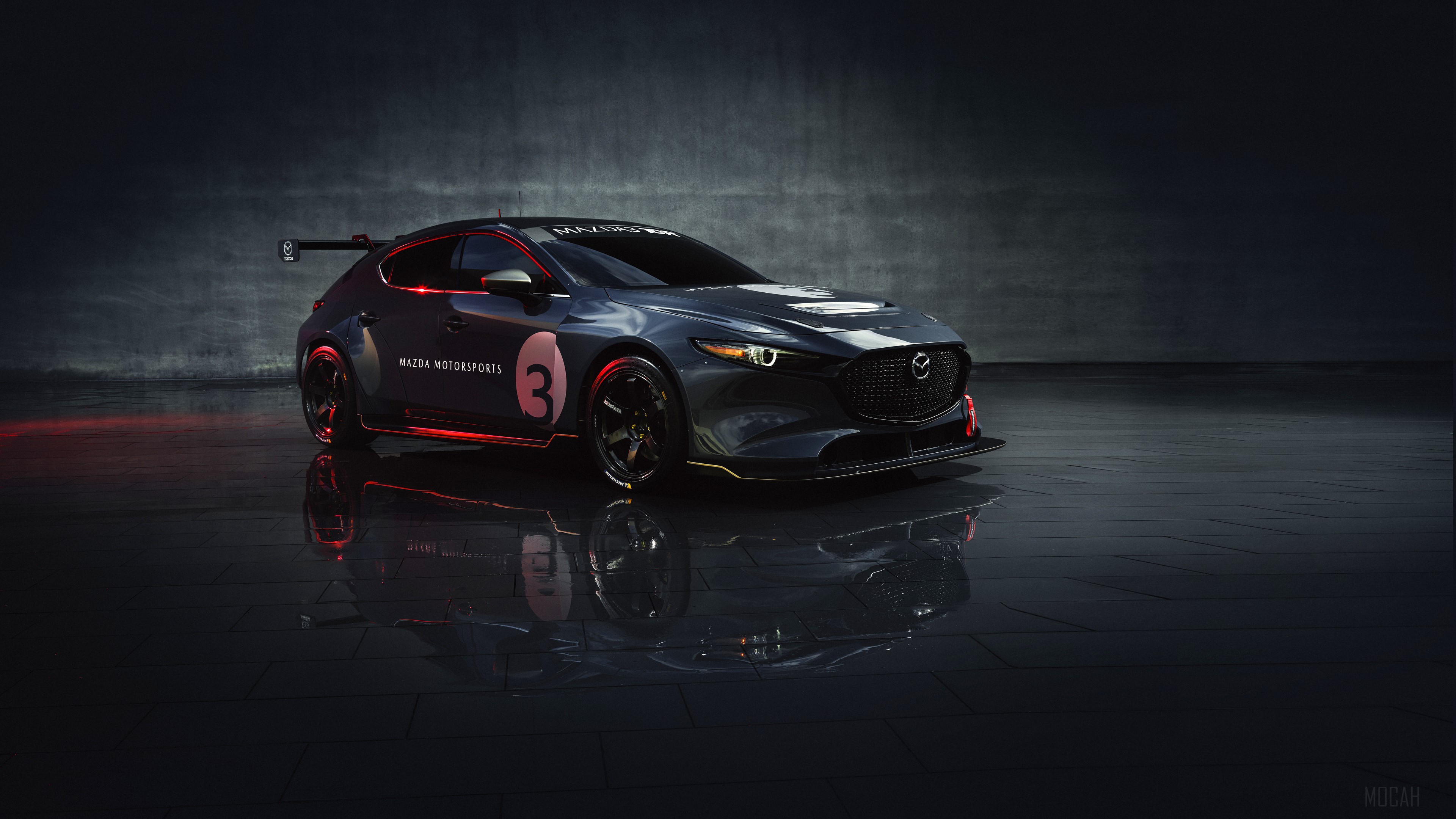 Mazda3 TCR 2019 race car 4K HD Wallpaper
