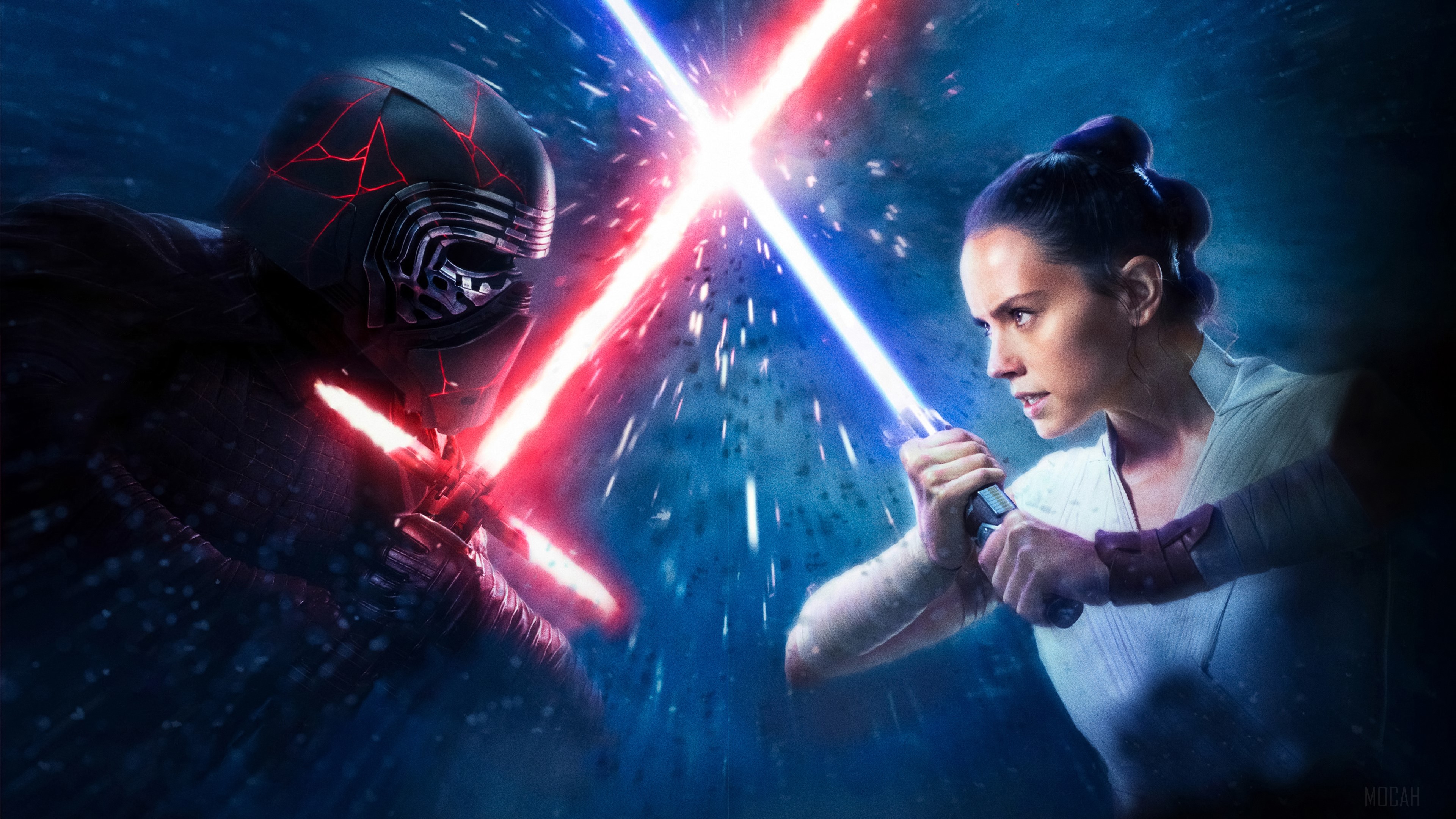 Kylo Ren and Rey from Star Wars The Rise Of Skywalker 4K HD Wallpaper