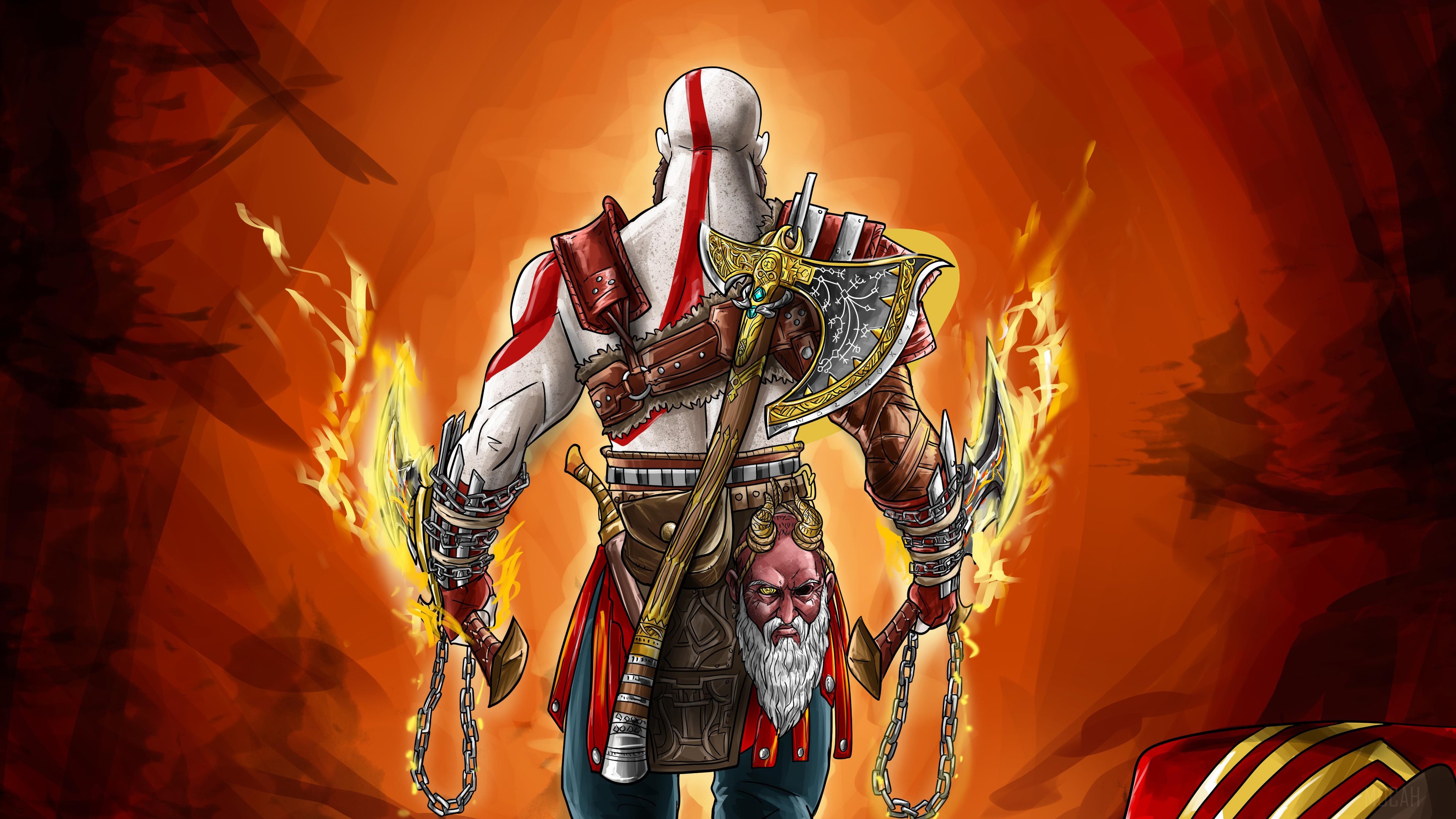 Kratos from God of War 4 Digital Art 4K HD Wallpaper