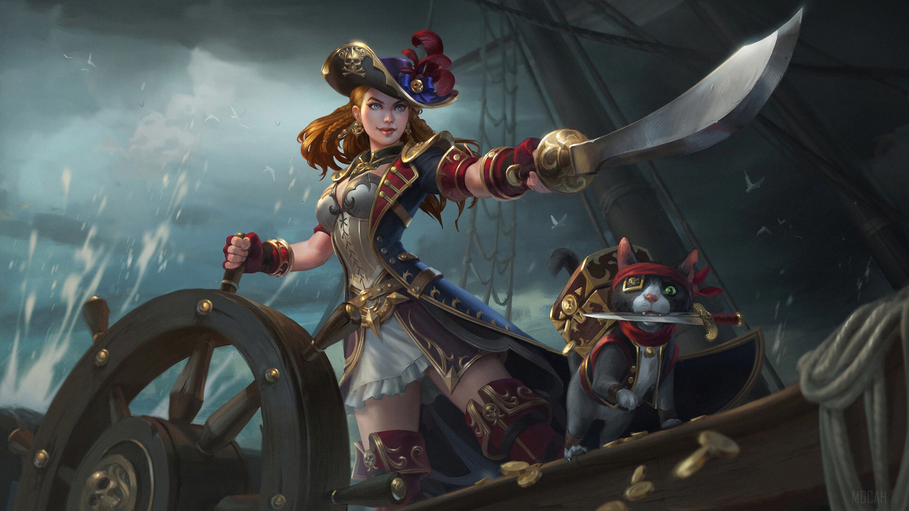 Pirate Admiral from Smite 4K HD Wallpaper