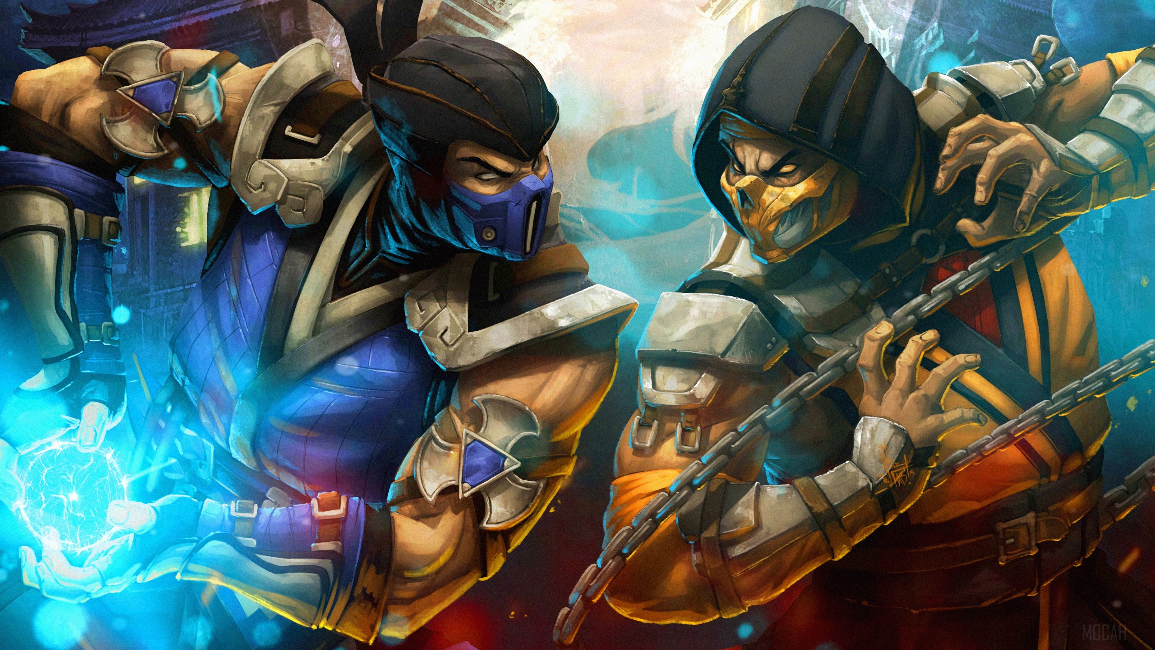 Sub-Zero and Scorpion from Mortal Kombat 4K HD Wallpaper