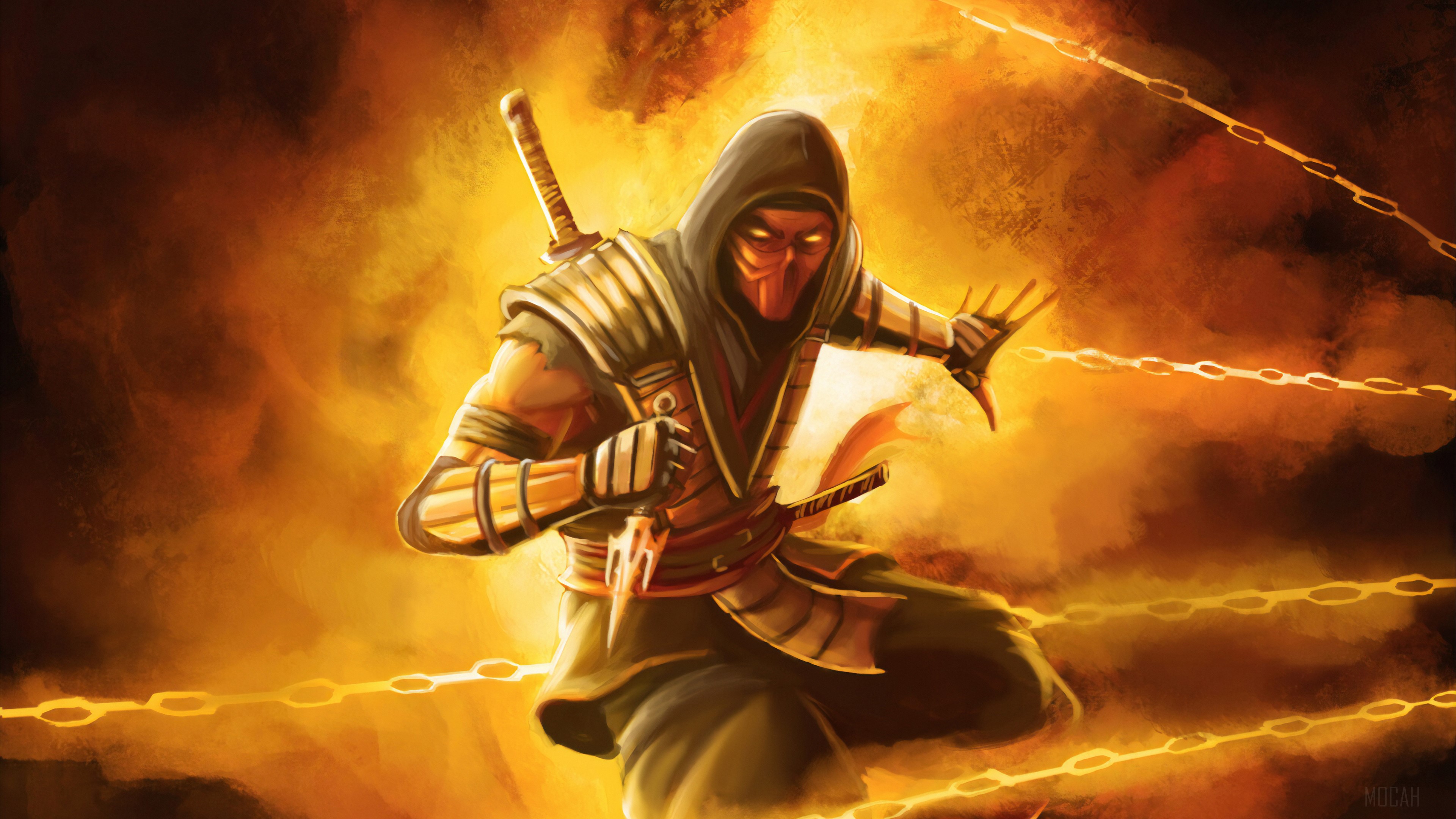 Scorpion from Mortal Kombat 4K HD Wallpaper