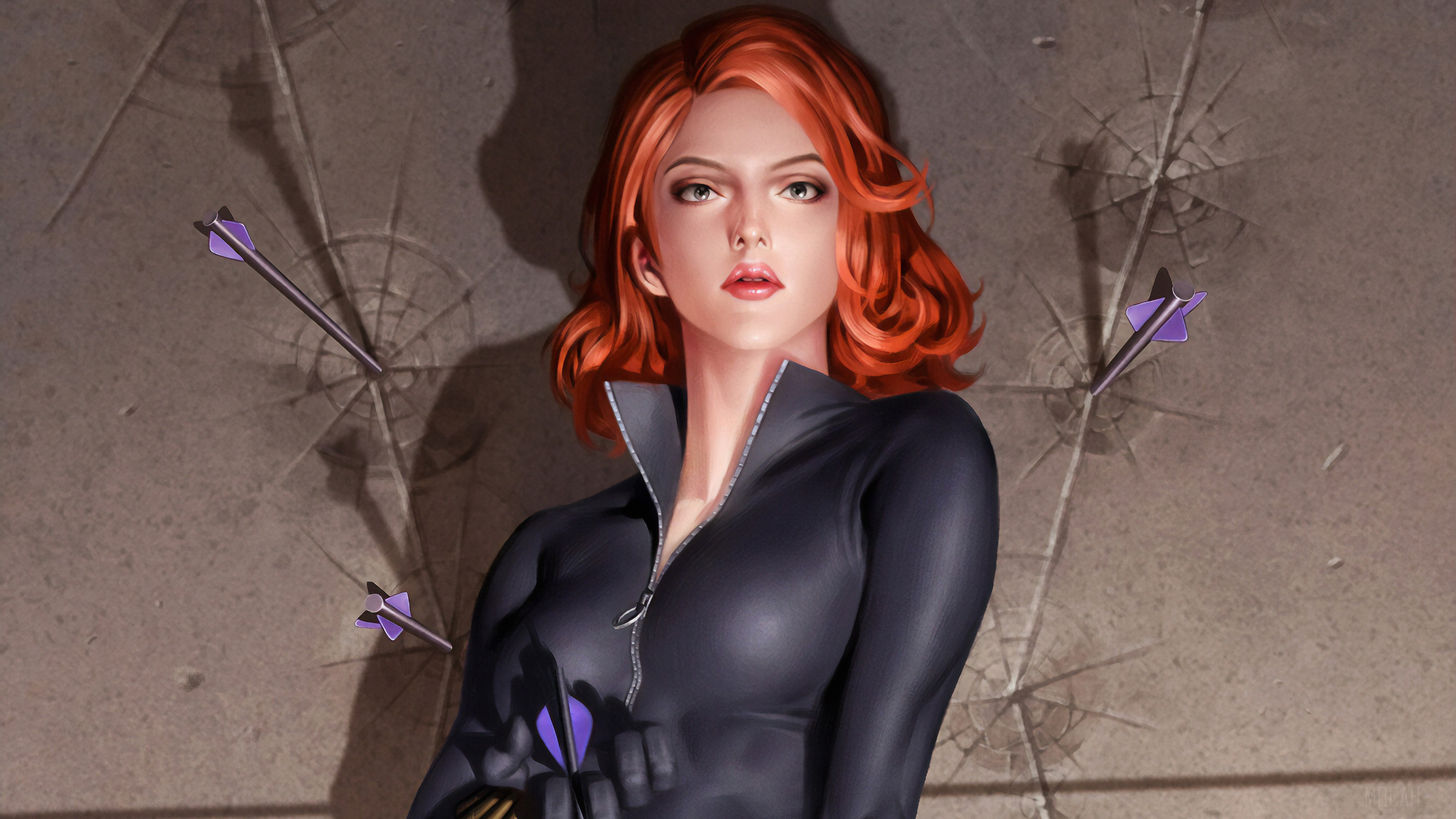Black Widow Closeup Art HD Wallpaper