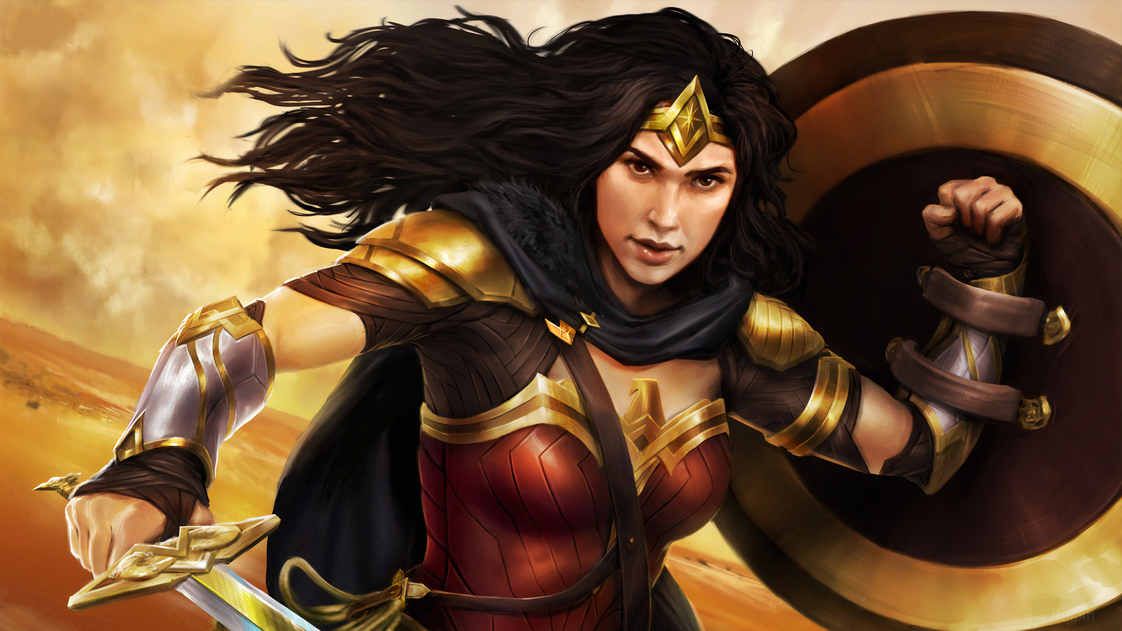 Wonder Woman Ready for Battle 4K HD Wallpaper
