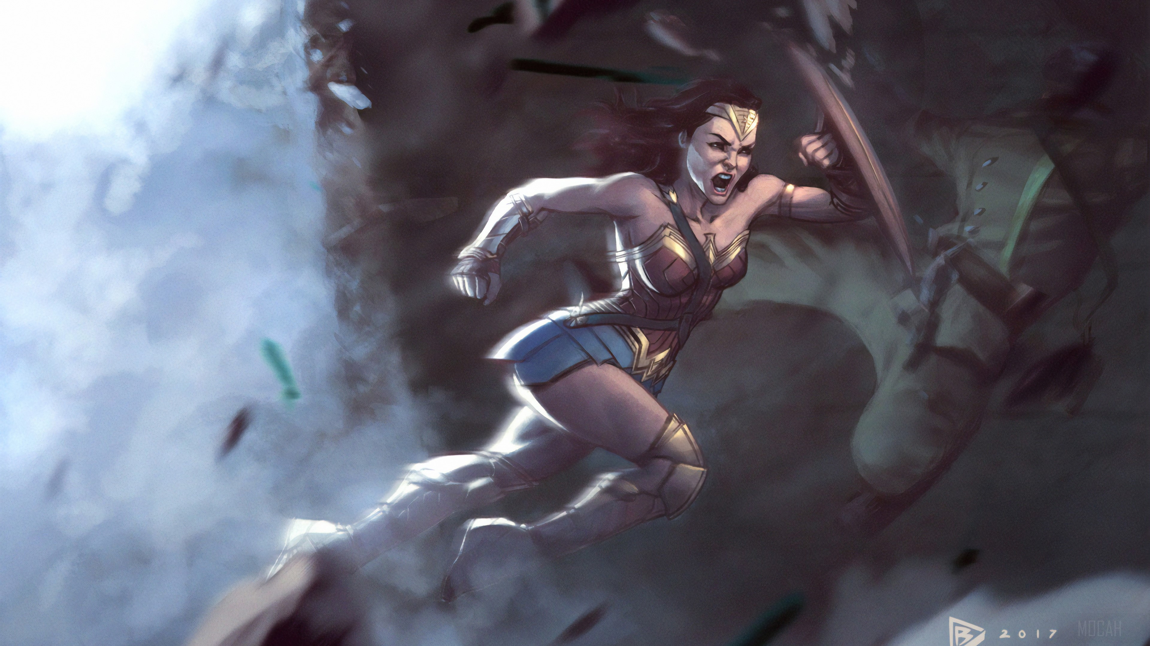Wonder Woman in battle 4K HD Wallpaper