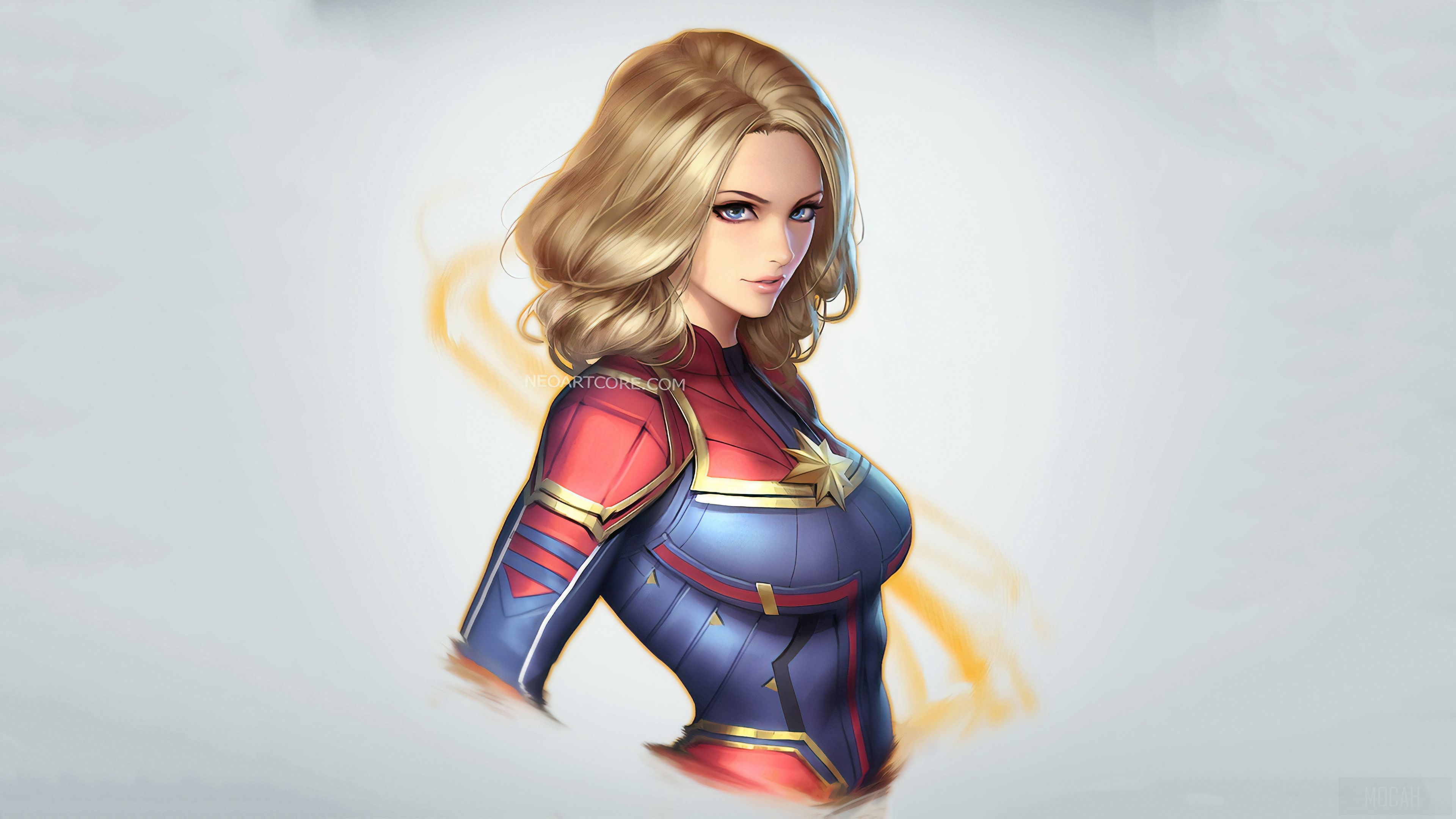Captain Marvel Minimal Art HD Wallpaper