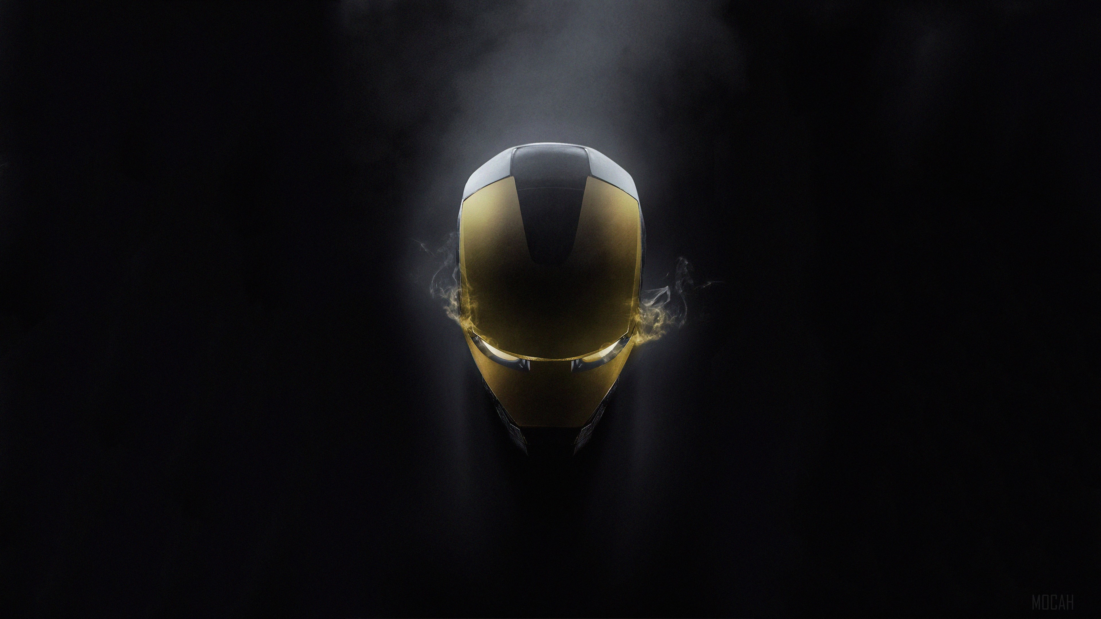 Iron Man Mask with Glowing Eyes 4K HD Wallpaper