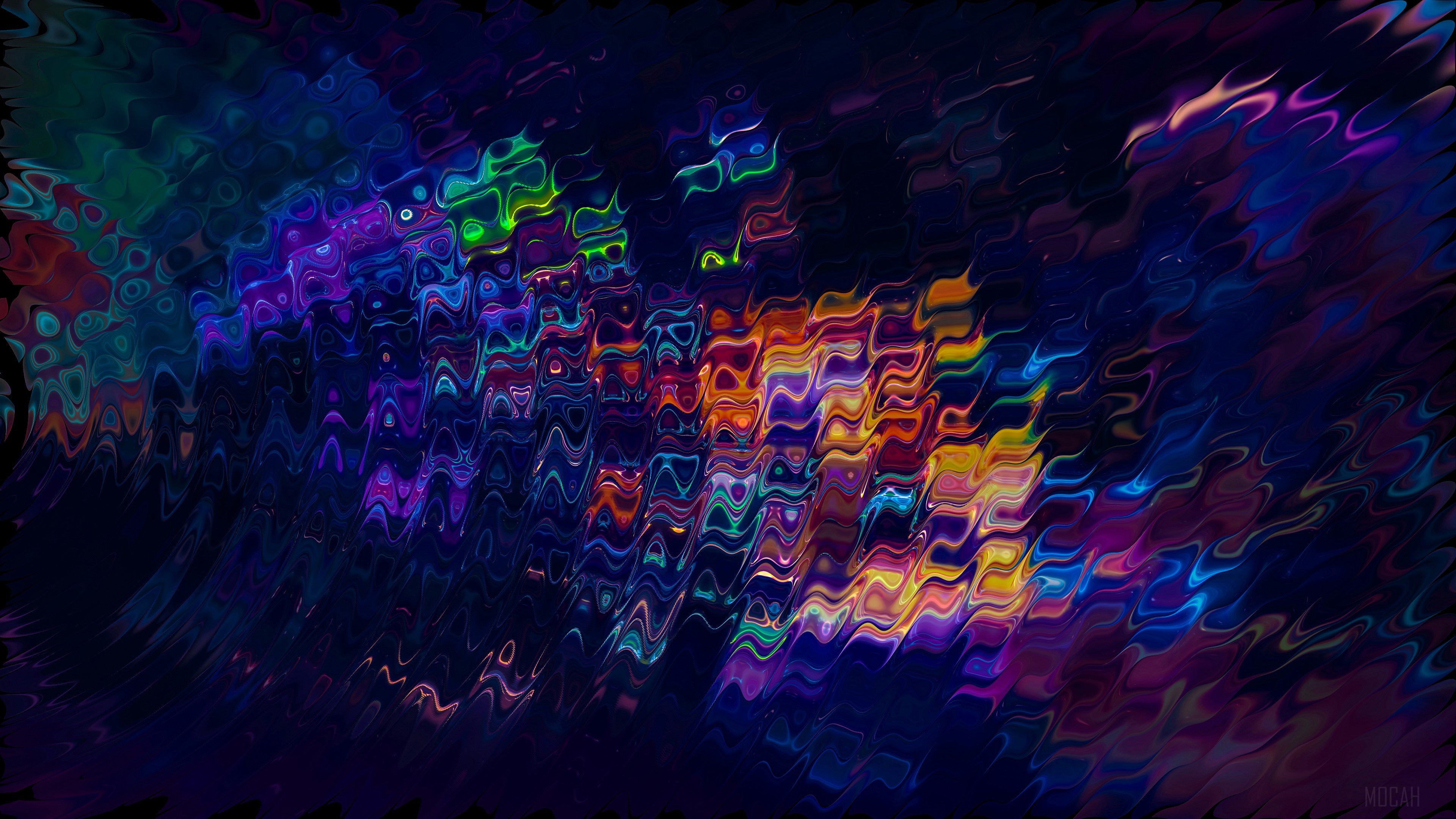 Abstract waves of colorful light HD Wallpaper