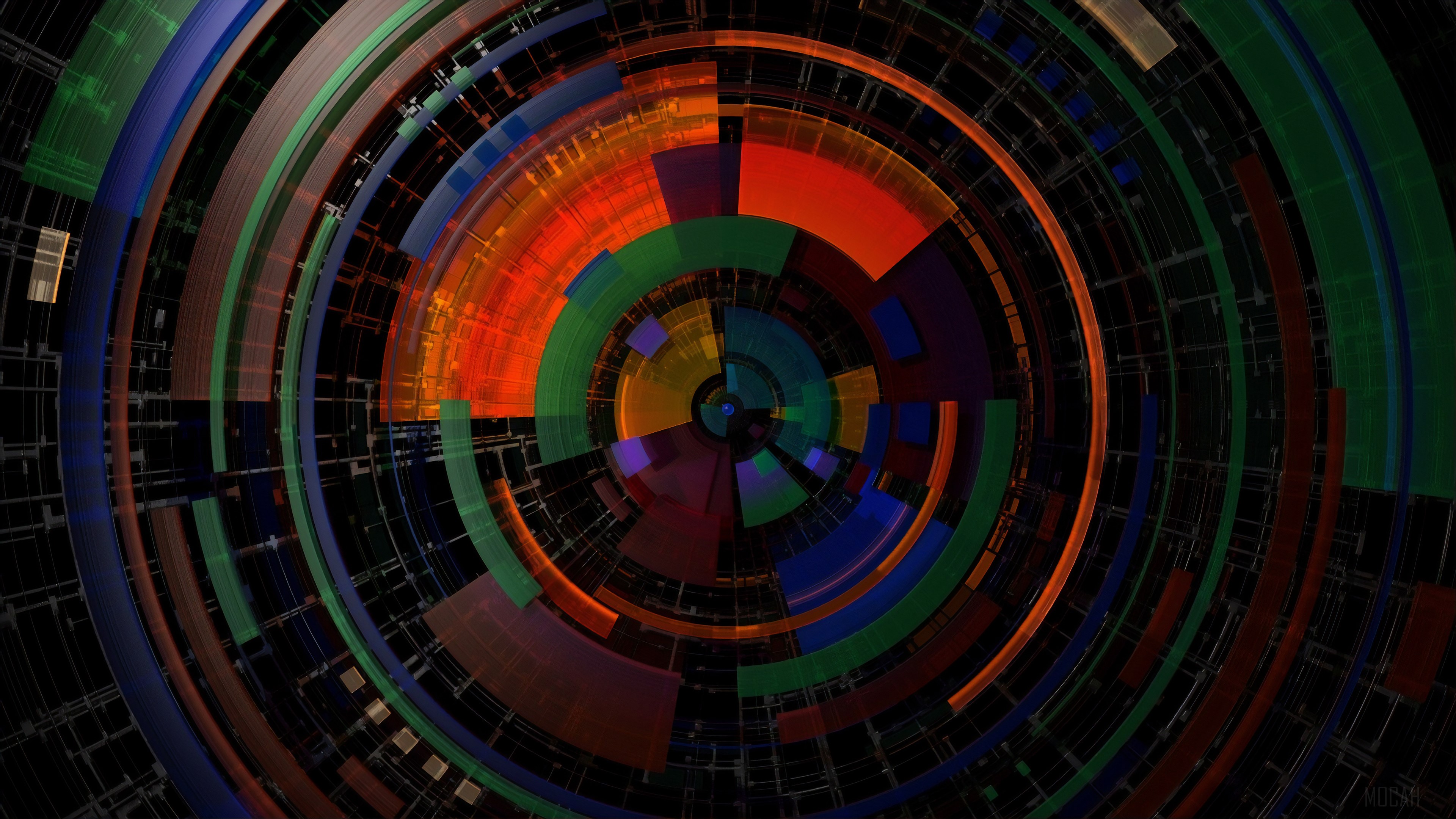 Colorful Circular Abstract Design 4K HD Wallpaper