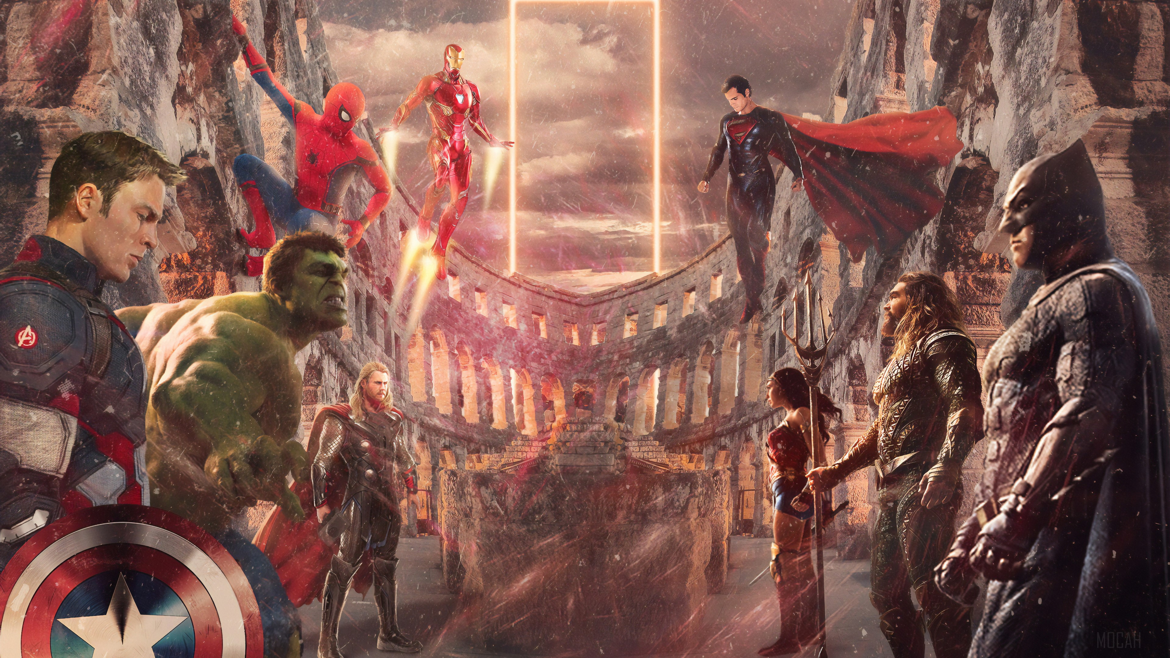 Avengers vs. Justice League 4K HD Wallpaper