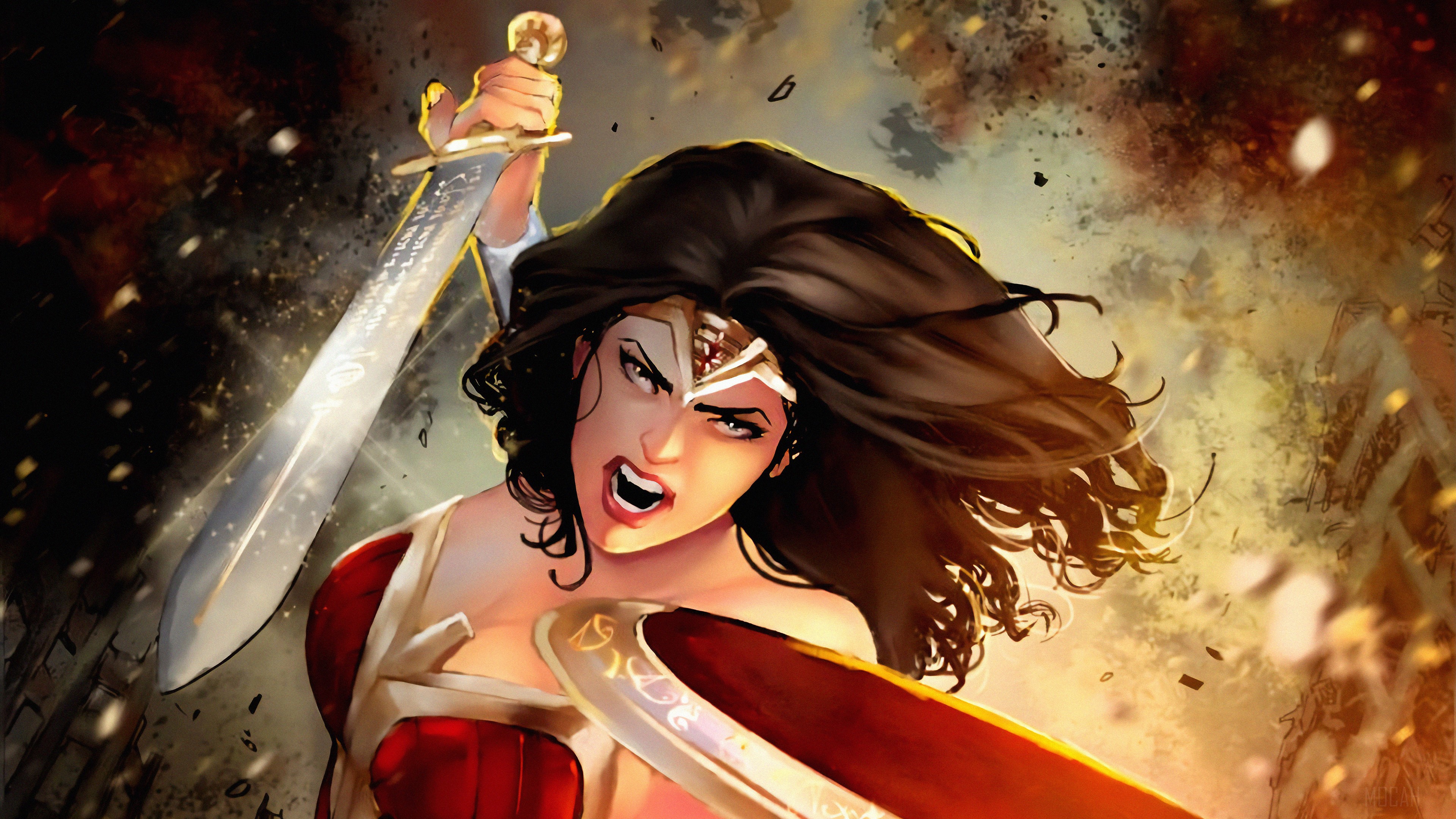 Wonder Woman Warrior Art 4K HD Wallpaper