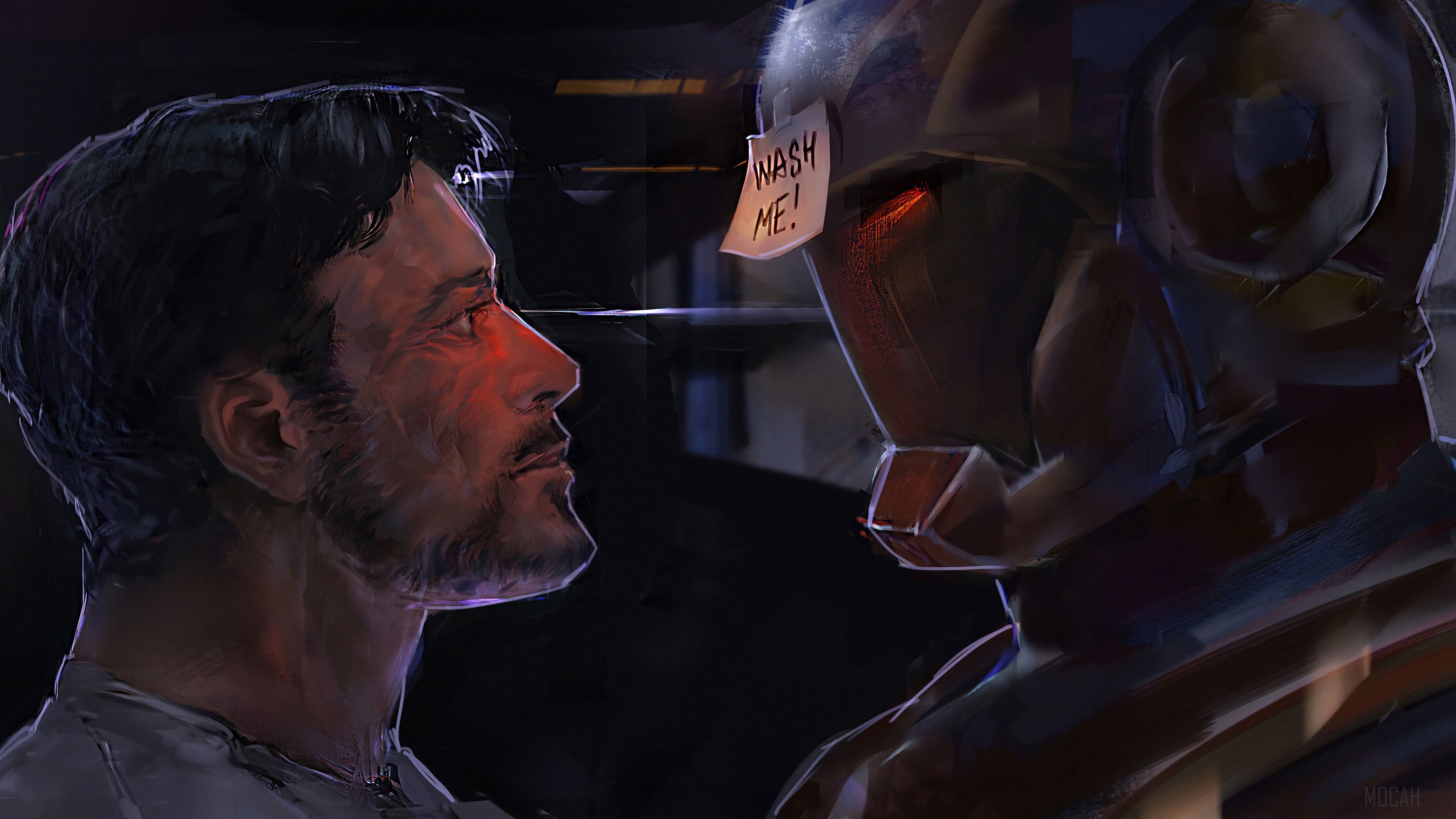 Tony Stark and Iron Man Suit 4K HD Wallpaper