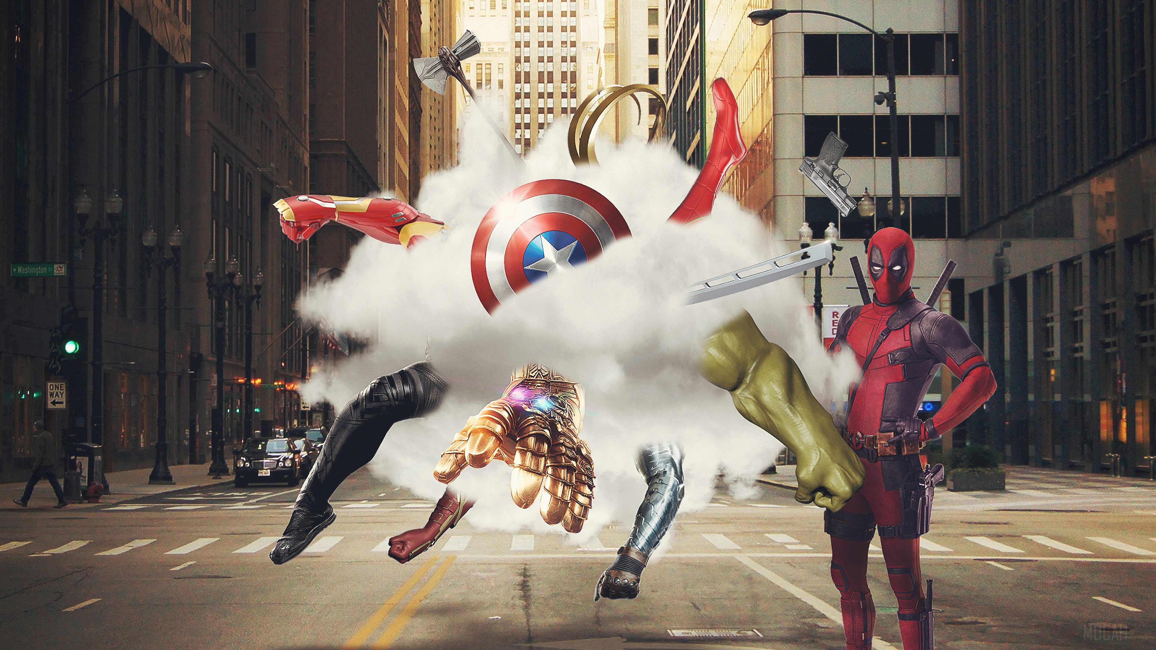 Deadpool and Avengers Assemble in 4K HD Wallpaper
