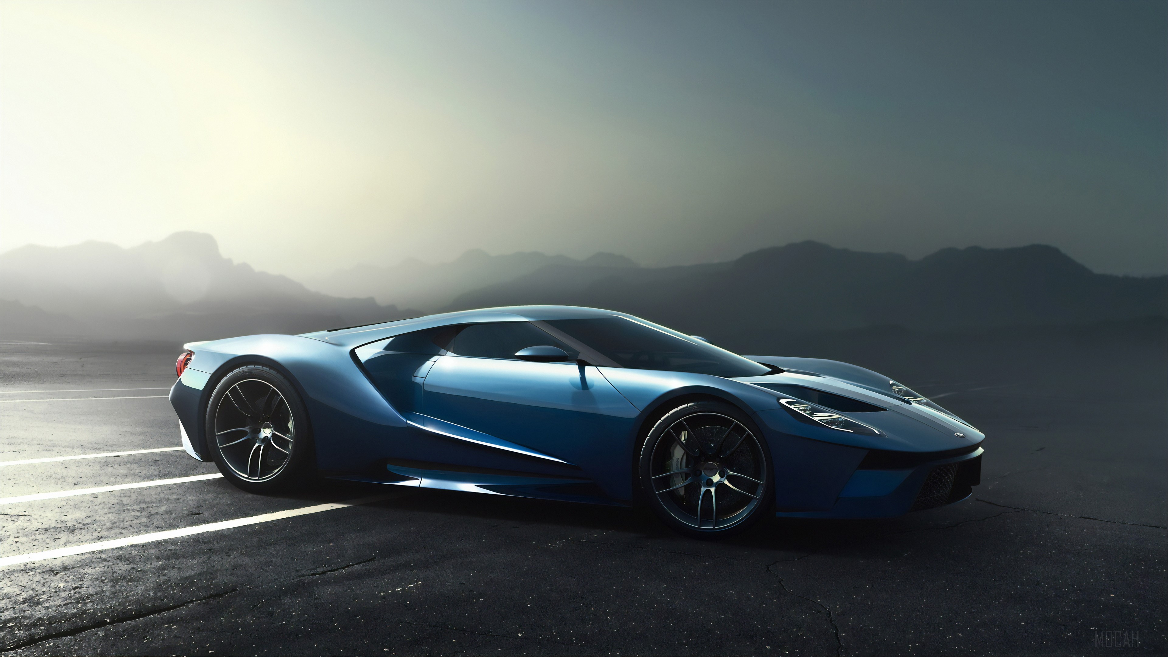 Blue Ford GT Sports Car 4K HD Wallpaper