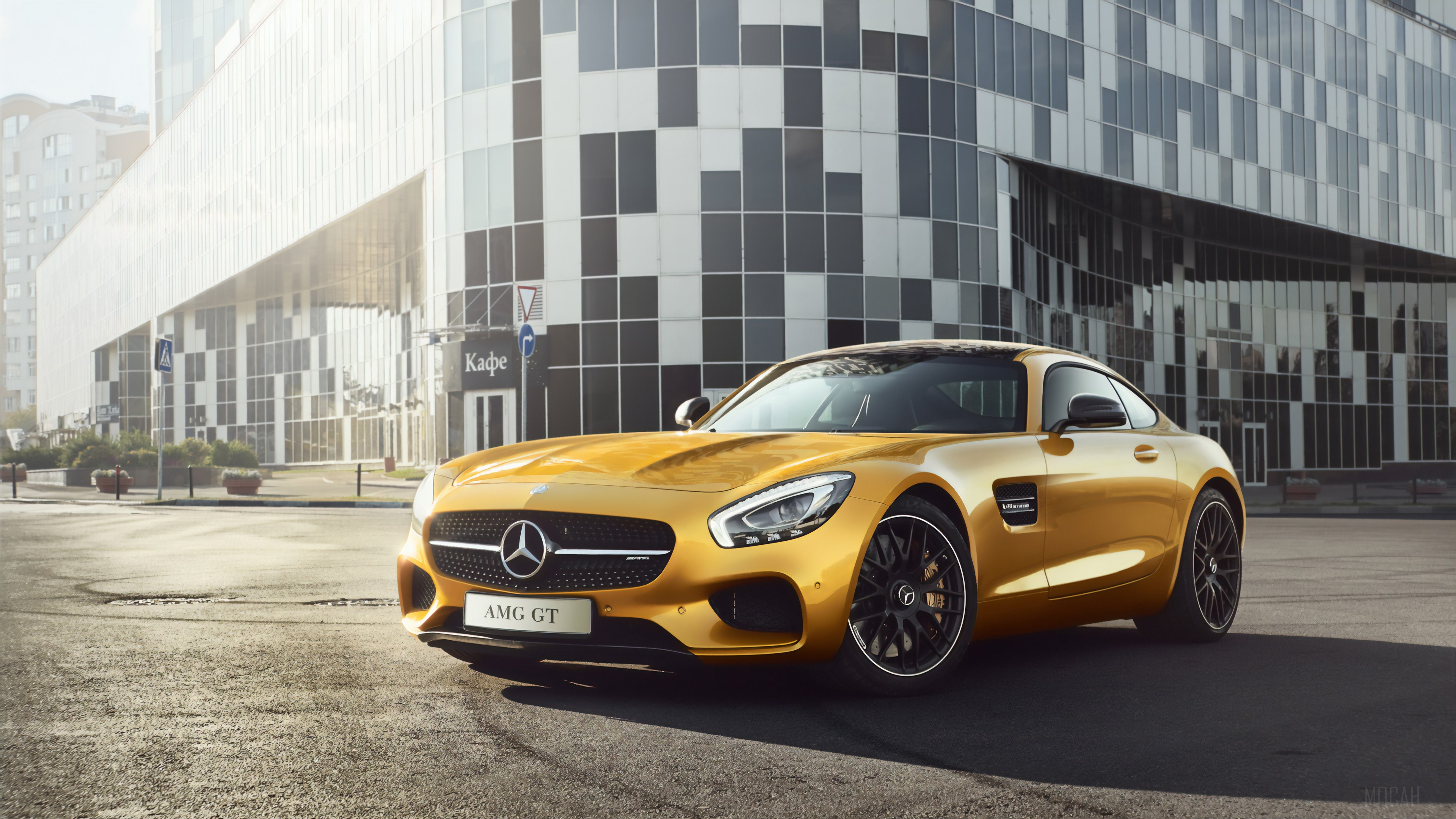Yellow Mercedes-AMG GT 2019 4K HD Wallpaper