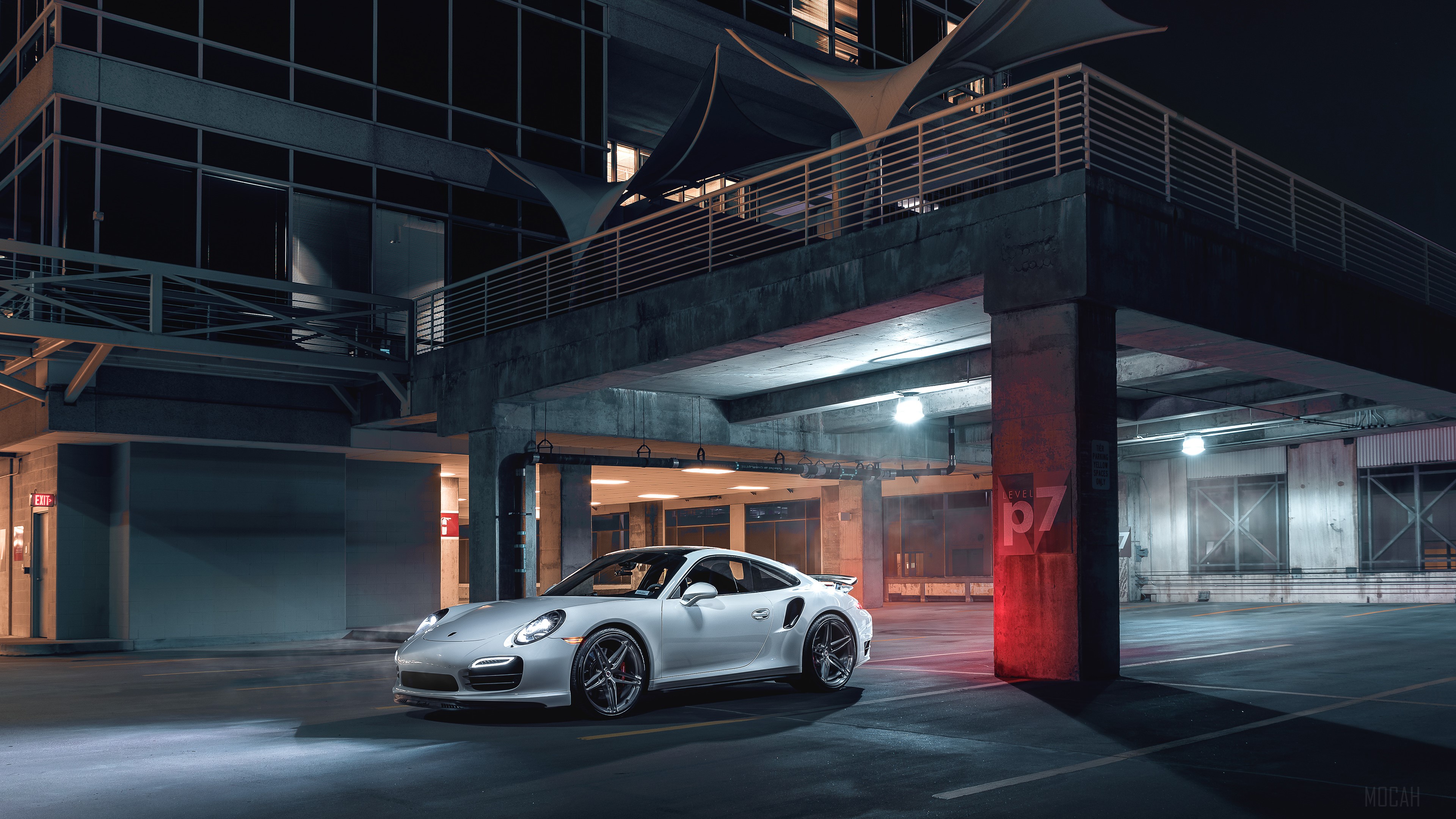White Porsche 911 Turbo S 2019 4K HD Wallpaper