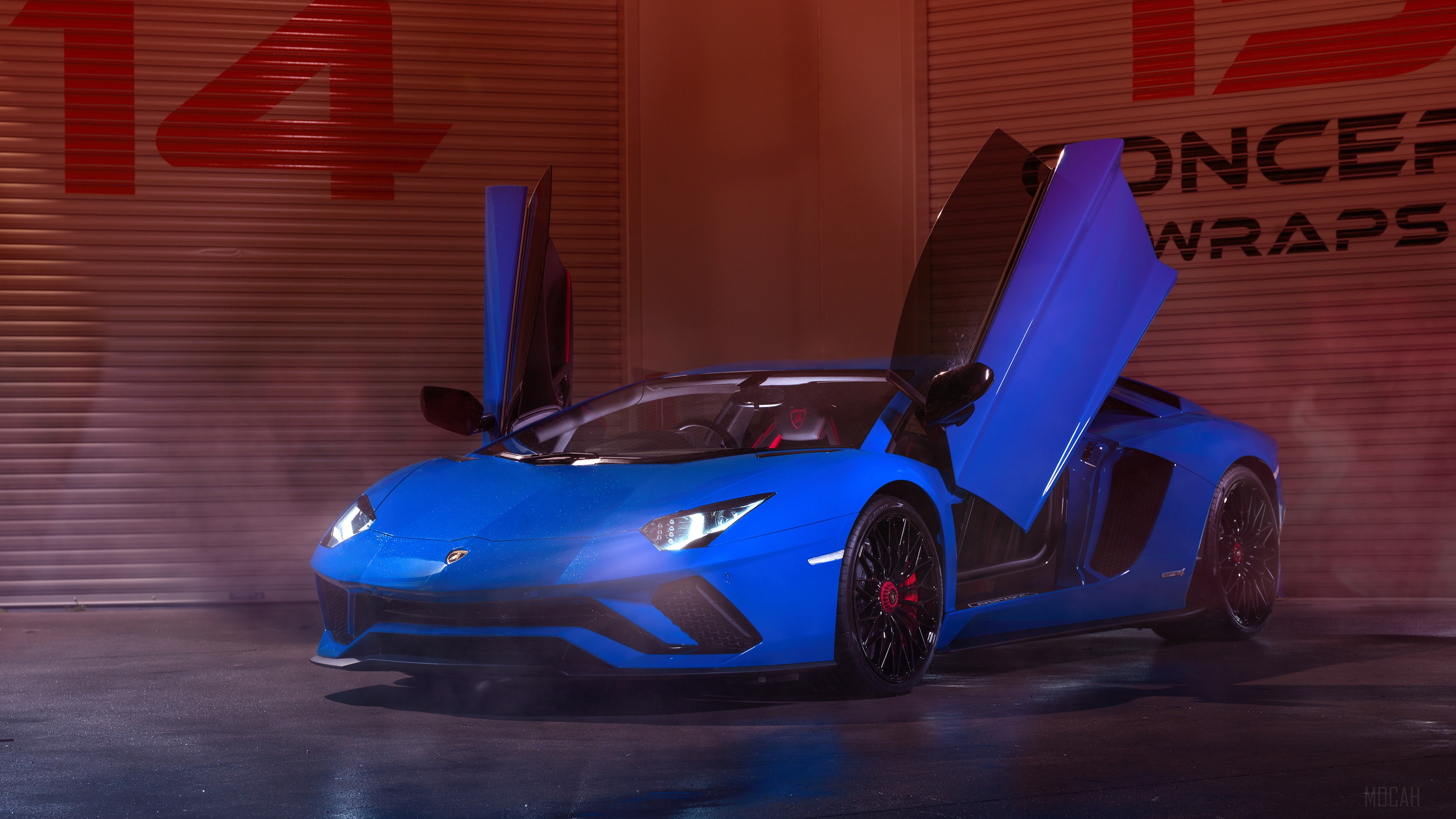 Blue Lamborghini Aventador 2019 HD Wallpaper