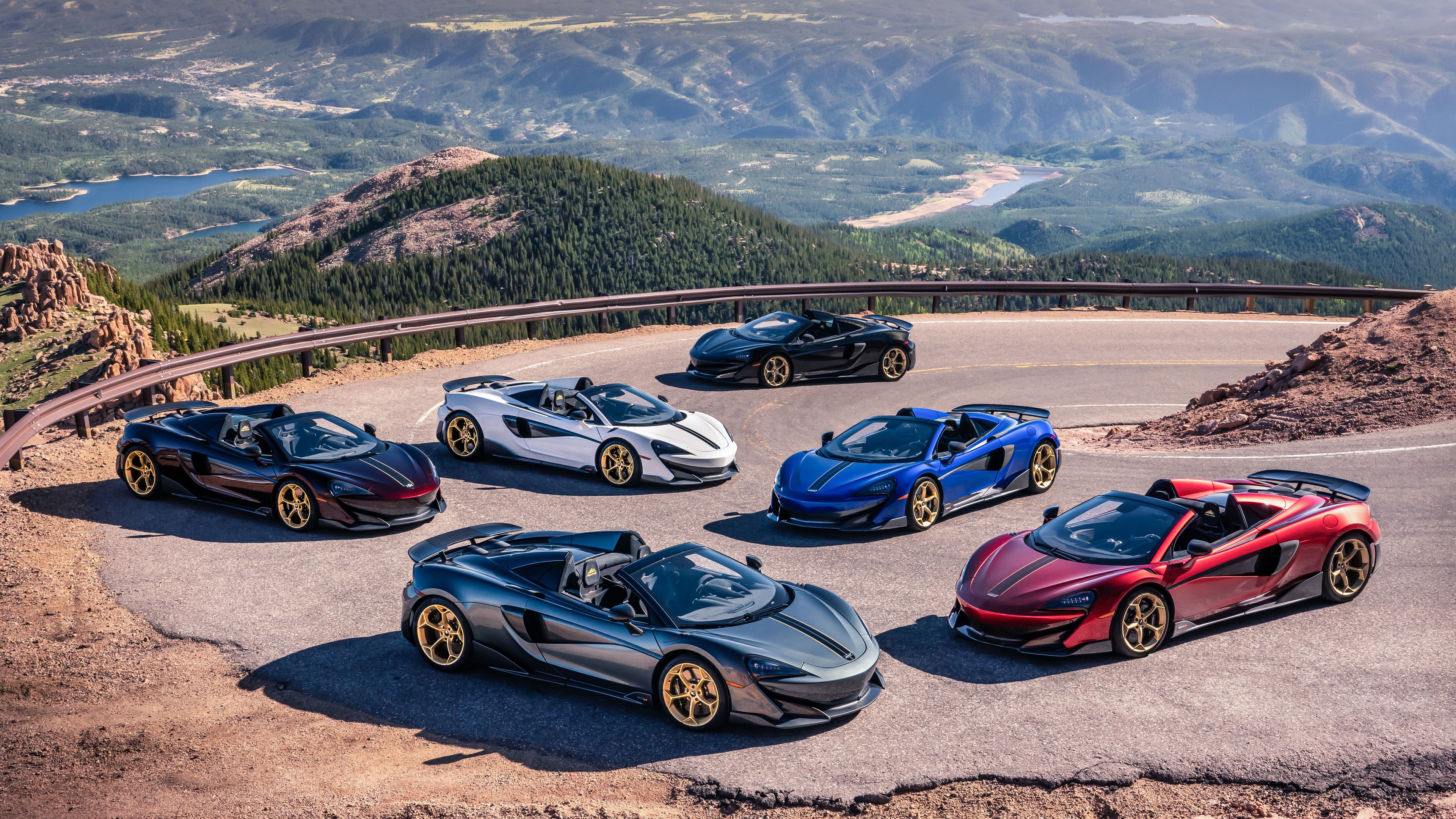 McLaren MSO 600LT Spider cars on mountain road 4K HD Wallpaper