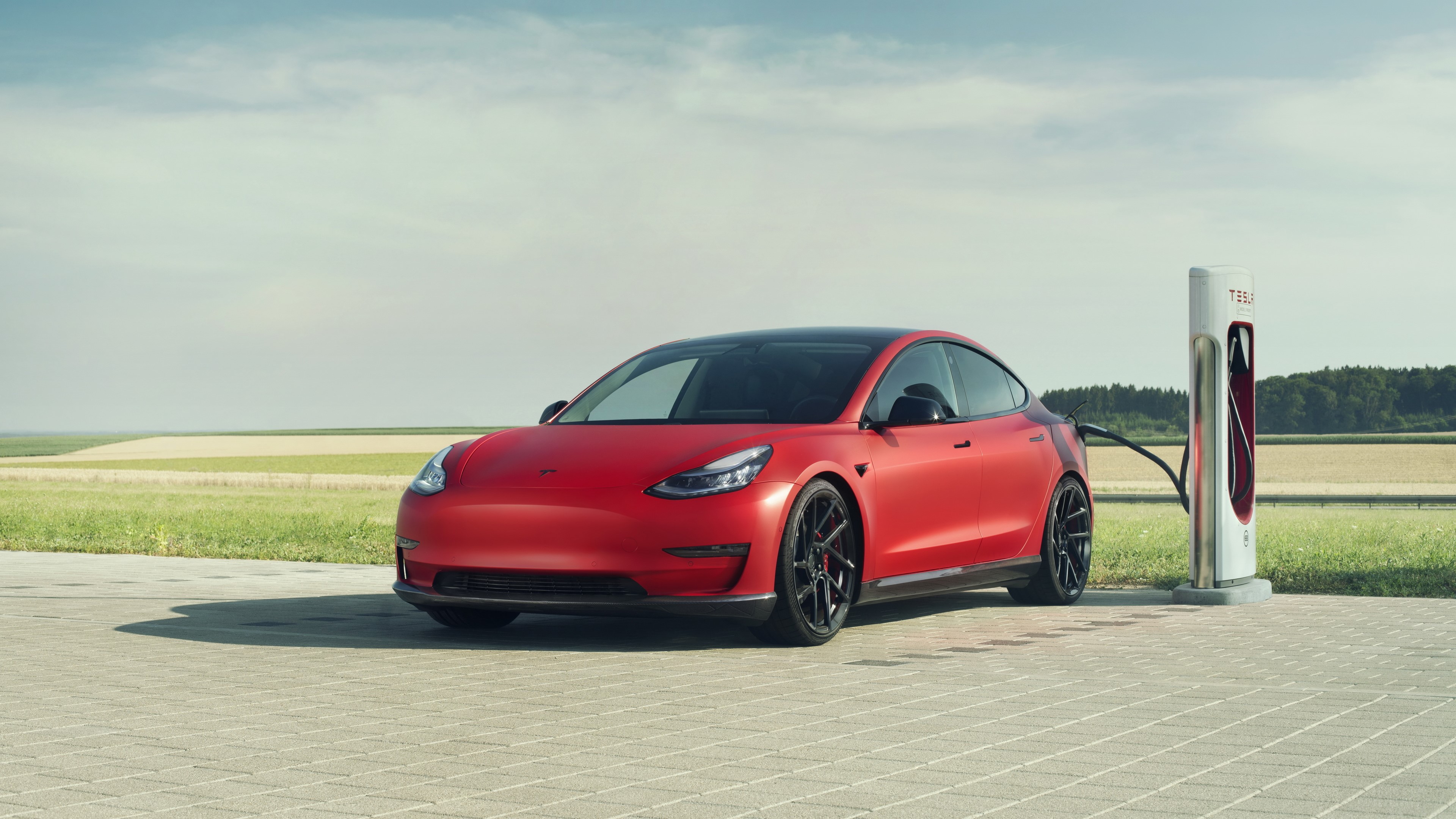 Novitec Tesla Model 3 Charging 4K HD Wallpaper