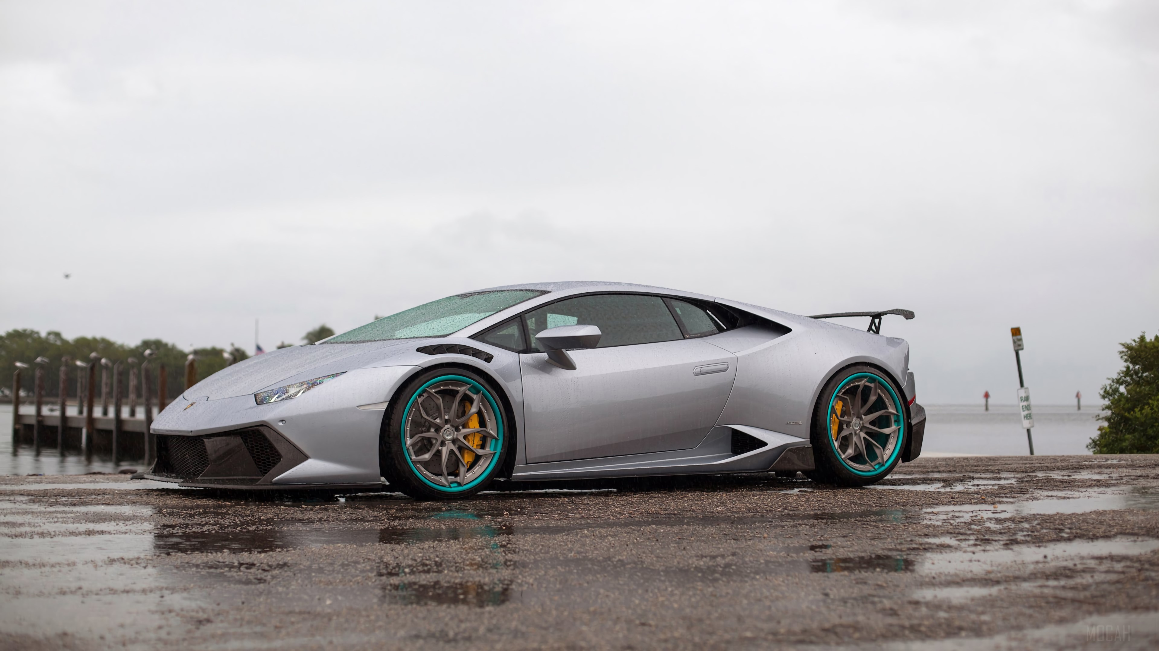 Silver Lamborghini Huracan 2019 4K HD Wallpaper