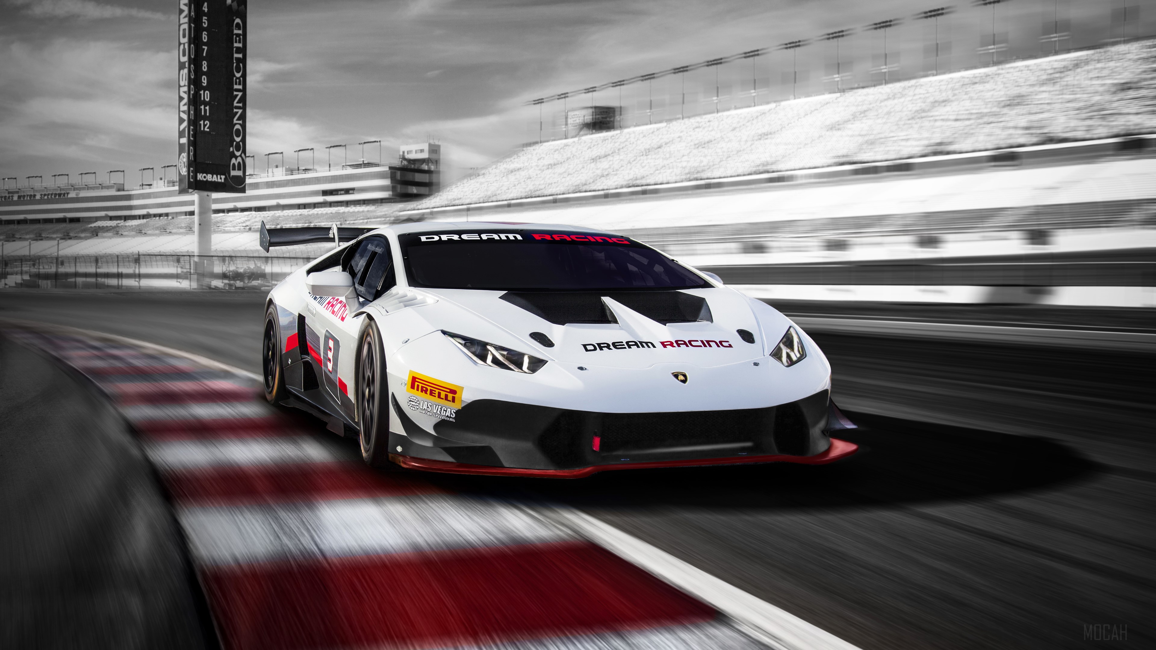 White Lamborghini Huracan GT3 Dream Racing 4K HD Wallpaper