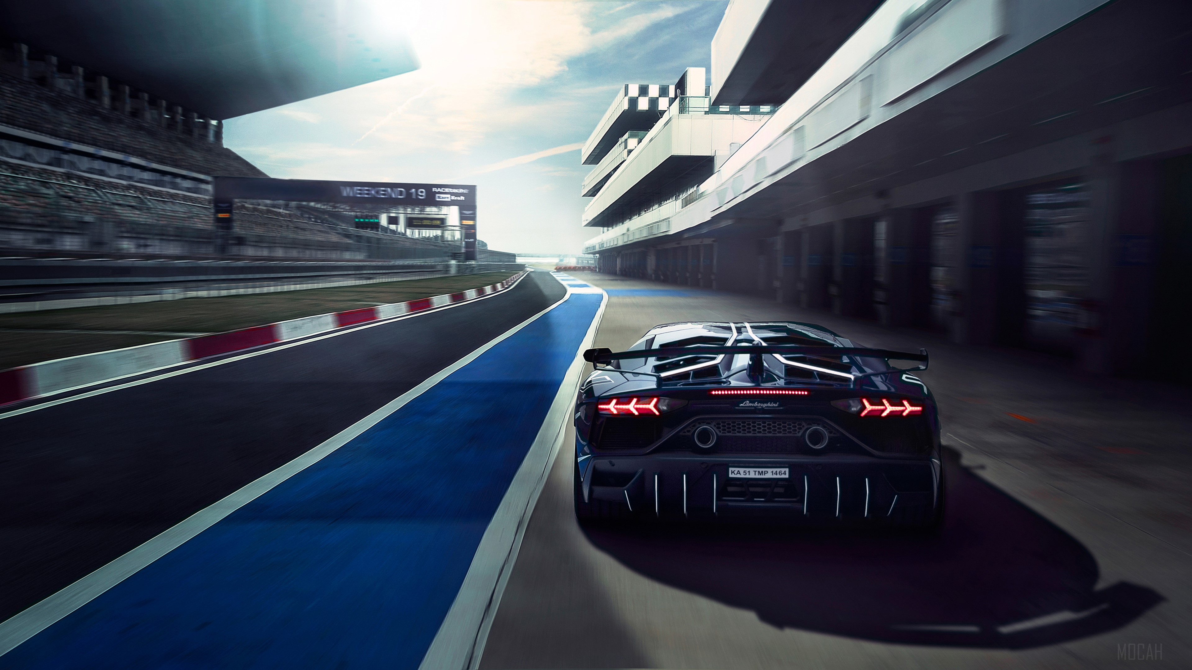 Lamborghini Aventador SVJ on a Race Track 4K HD Wallpaper