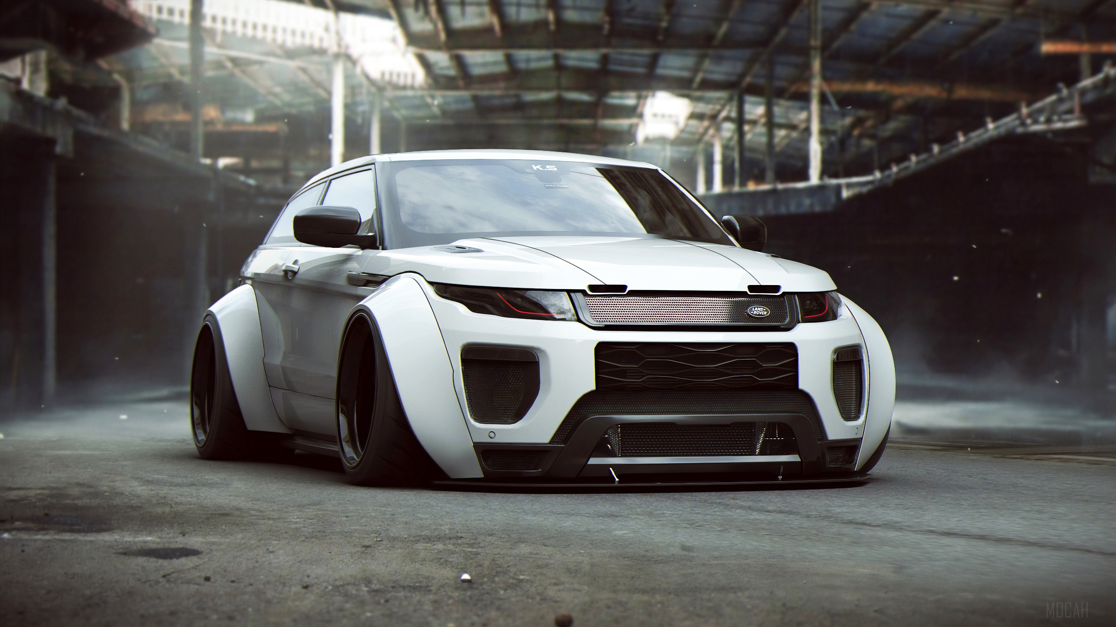 White Land Rover CGI Design 4K HD Wallpaper