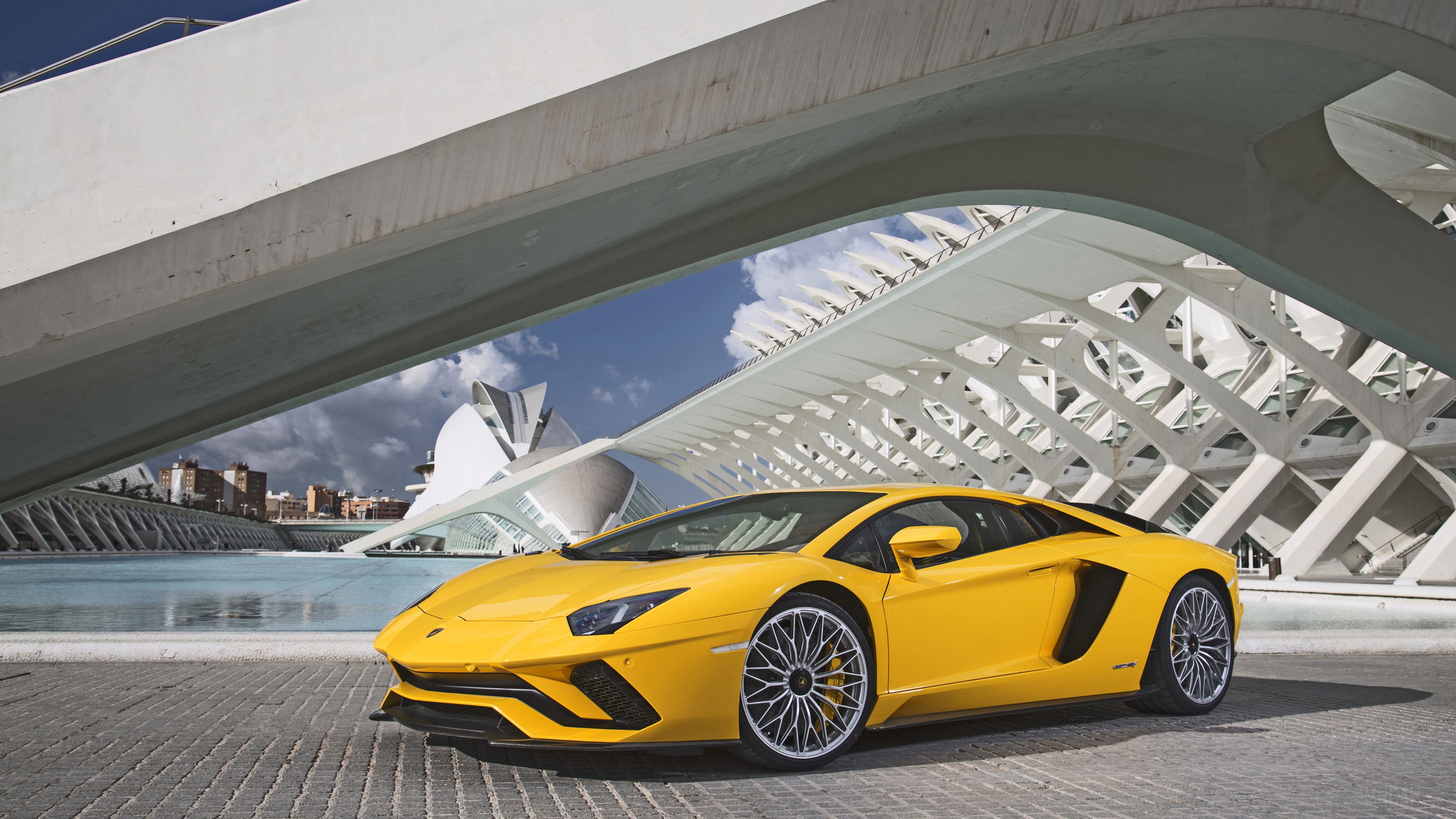 Yellow Lamborghini Aventador S 2019 4K HD Wallpaper
