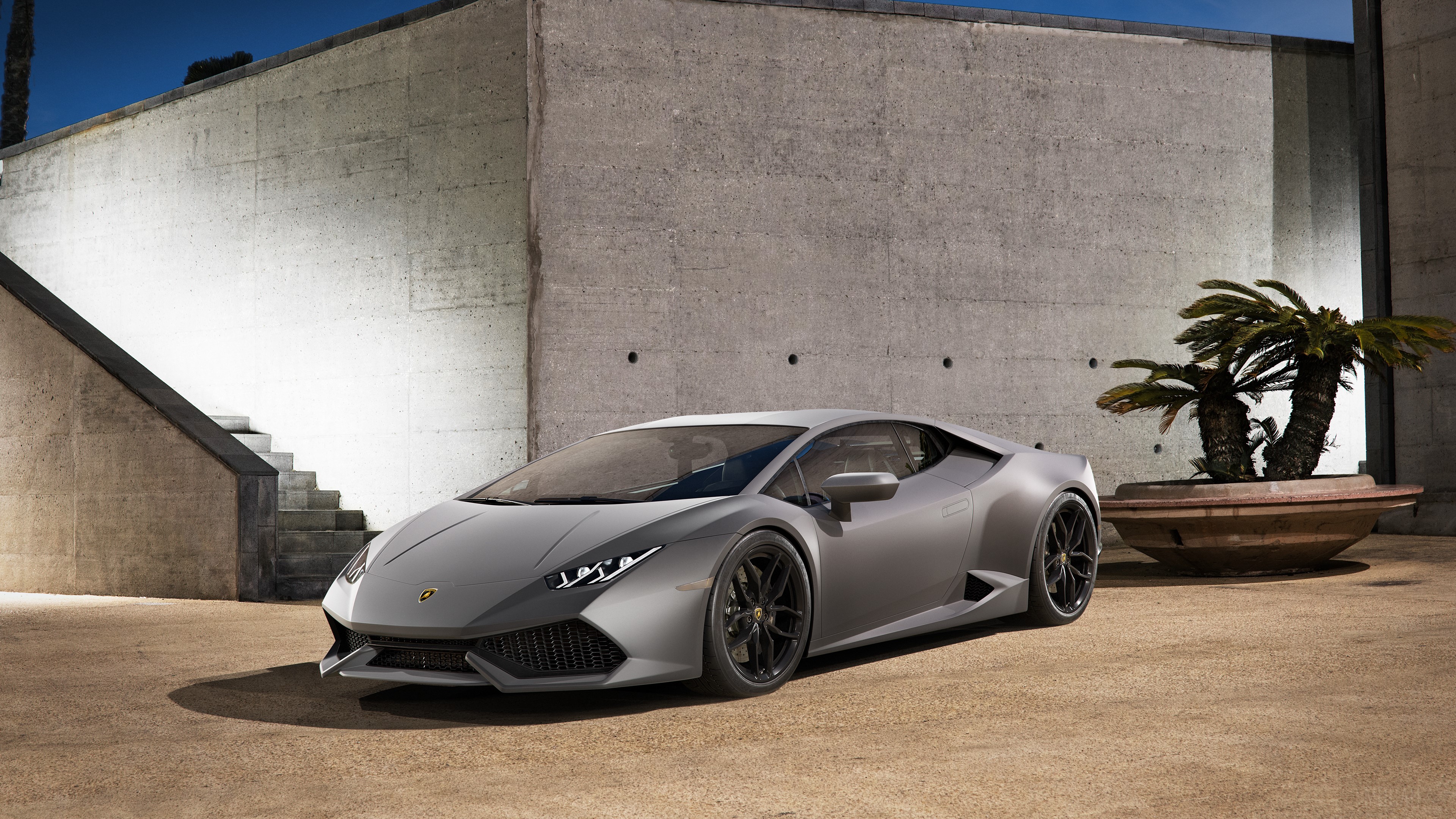 Grey Lamborghini Huracan 4K HD Wallpaper