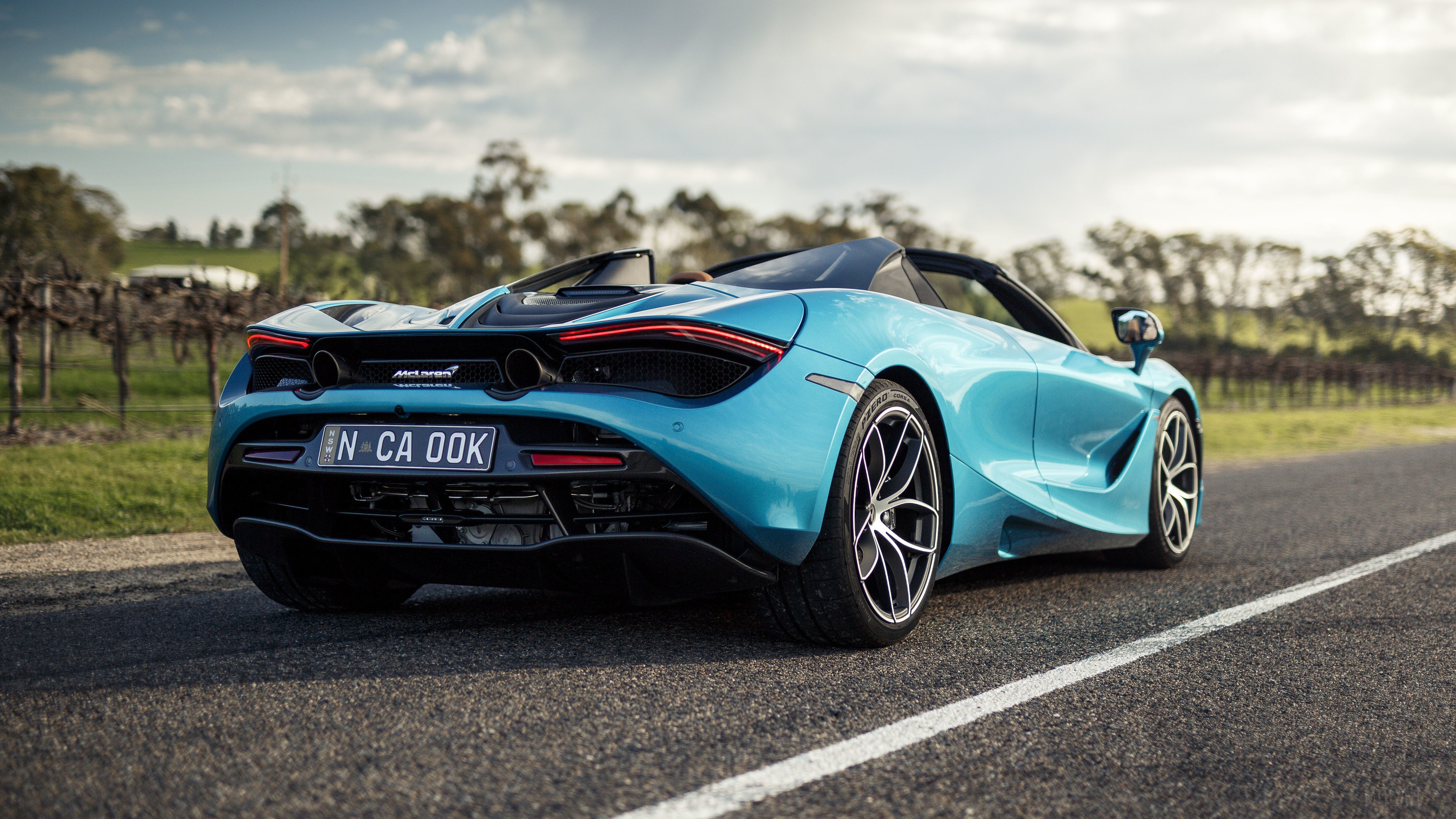 McLaren 720S Spider 2019 Rear View HD Wallpaper
