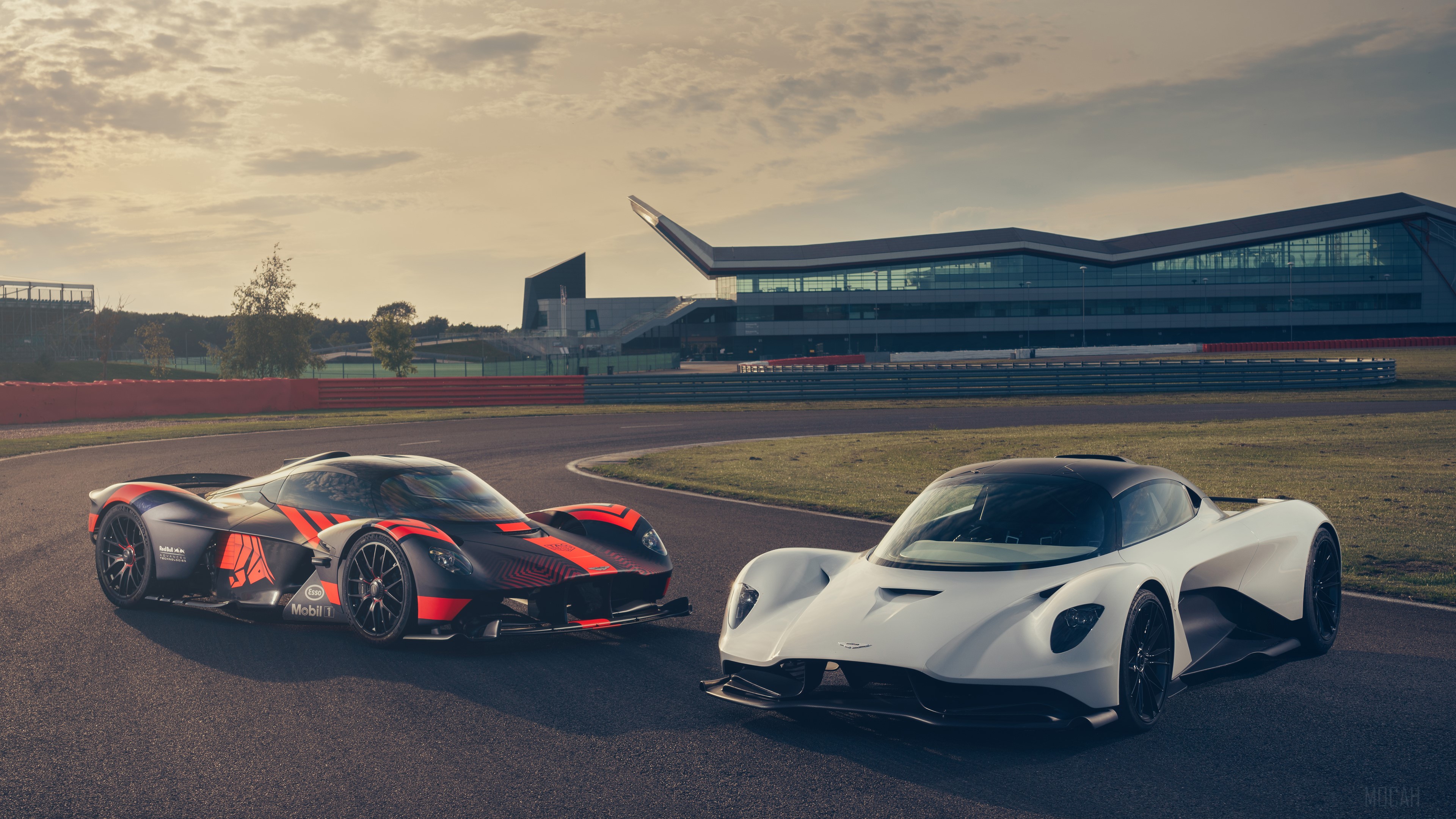 Aston Martin Valkyrie on a race track HD Wallpaper