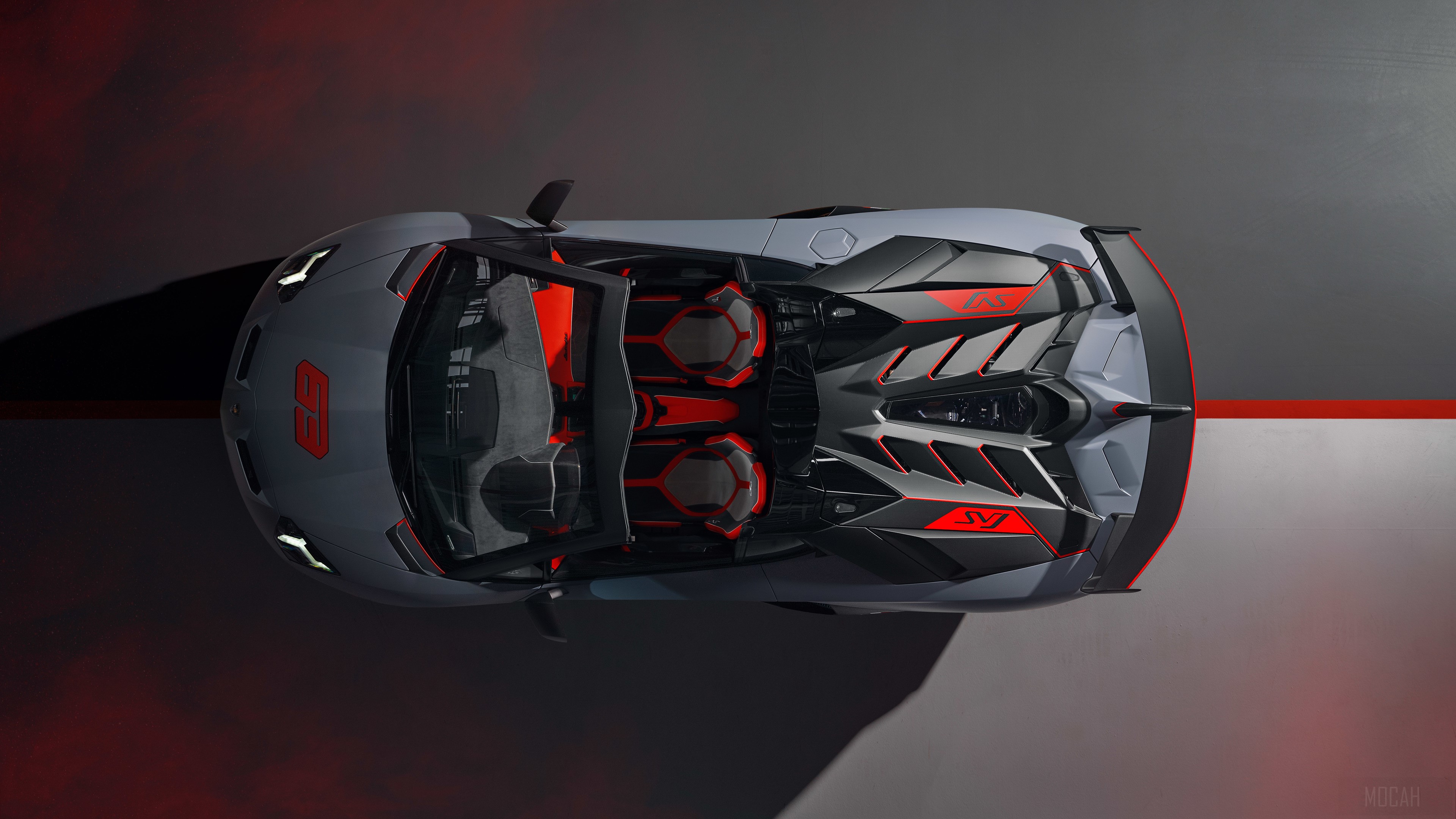 2020 Lamborghini Aventador SVJ 63 Roadster Top View 4K HD Wallpaper