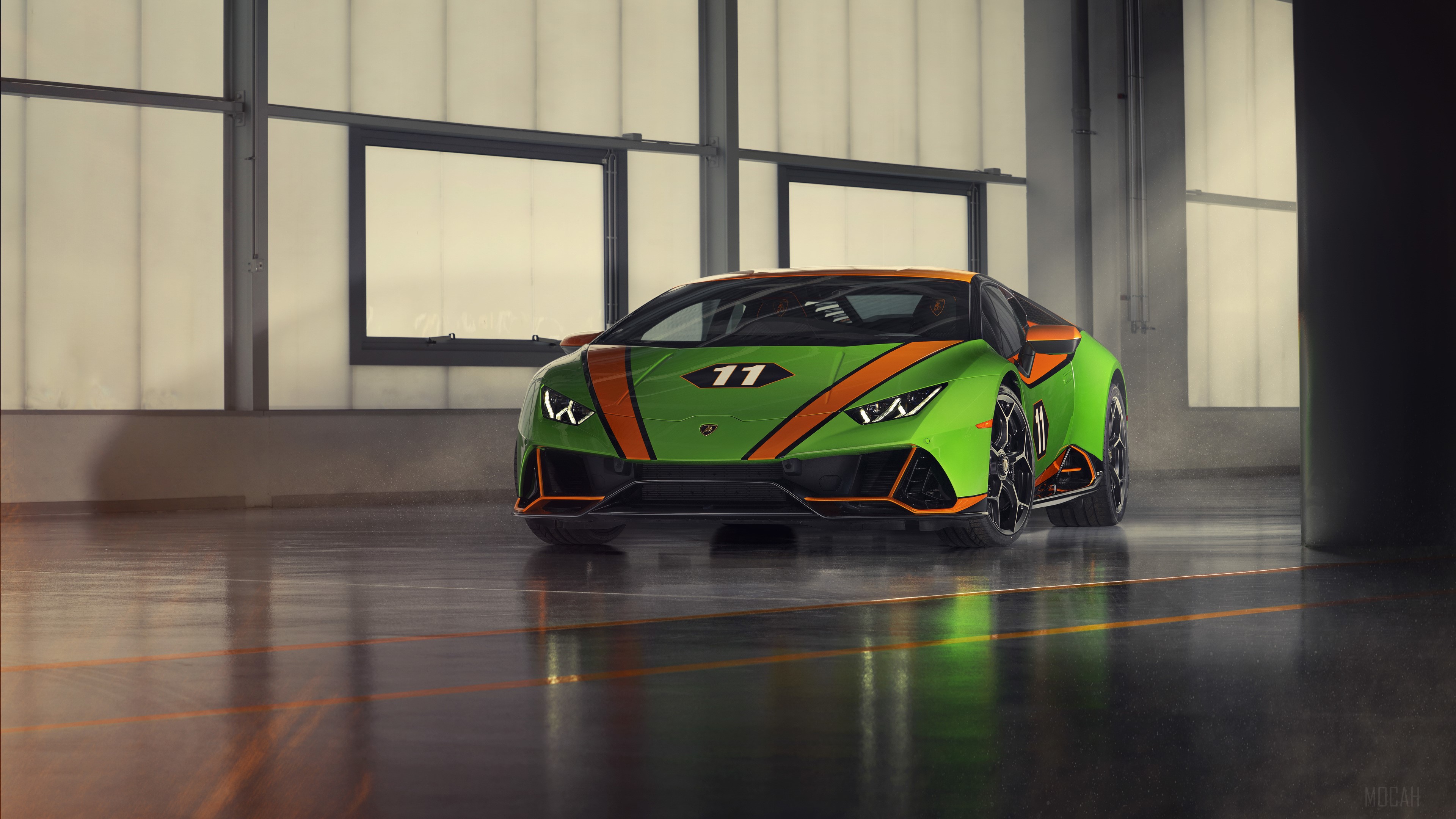 Green Lamborghini Huracan Evo GT 4k HD Wallpaper