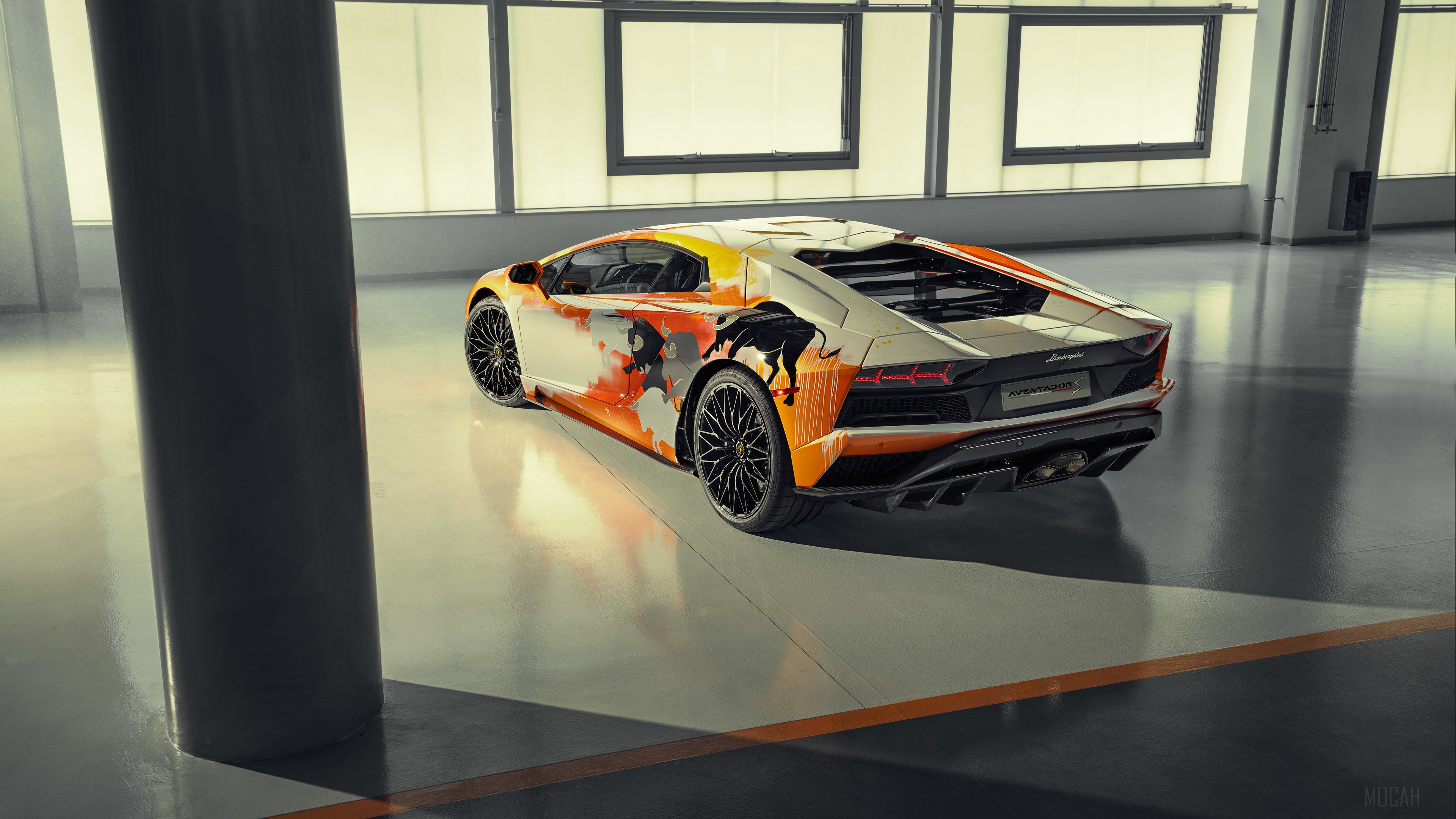 2019 Lamborghini Aventador S Rear View HD Wallpaper